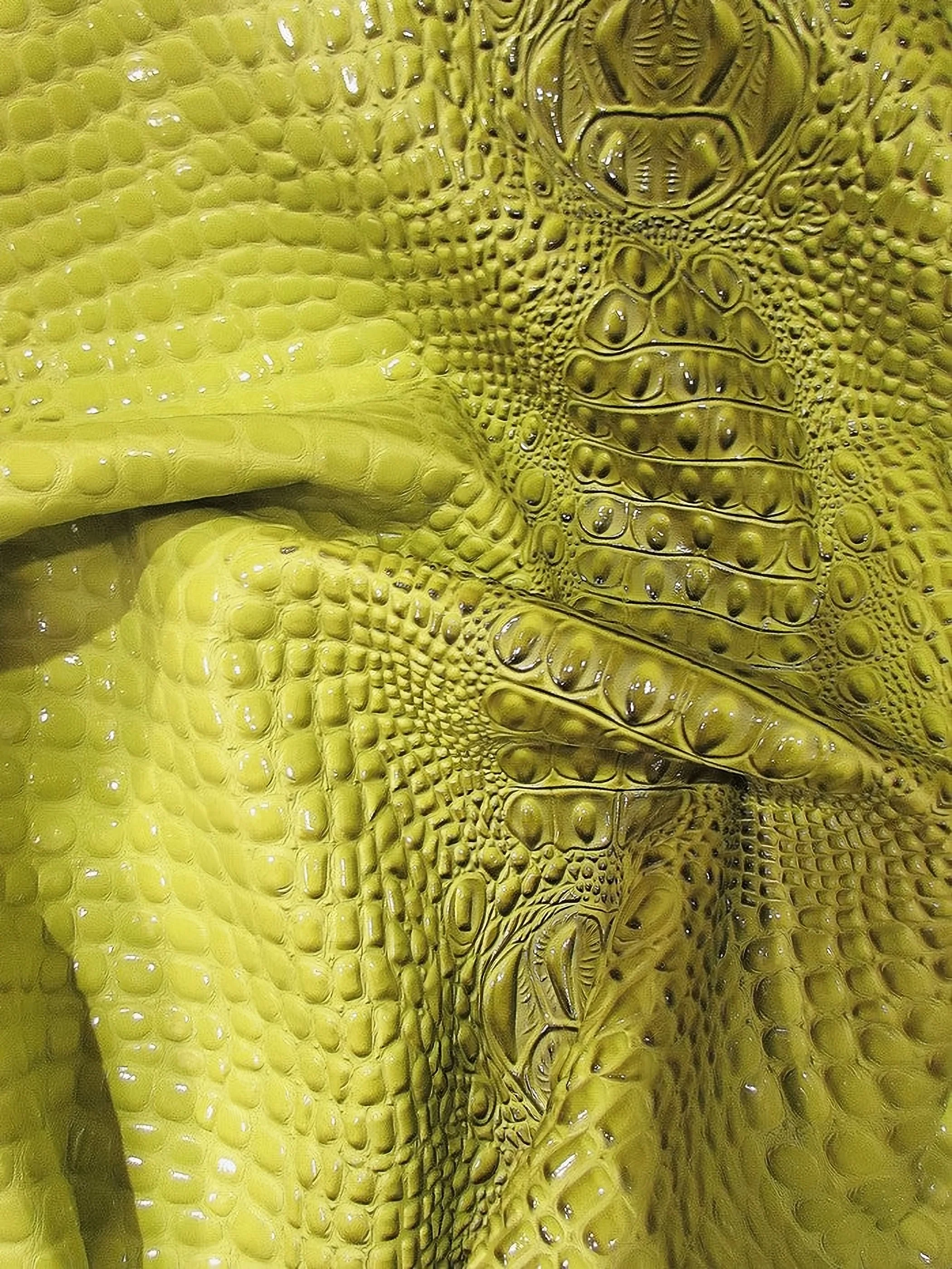 Honey Caramel Florida Gator 3D Embossed Vinyl Fabric / Sold By The Yard 76 Honey Caramel Florida Gator 3D Embossed Vinyl Fabric / Sold By The Yard