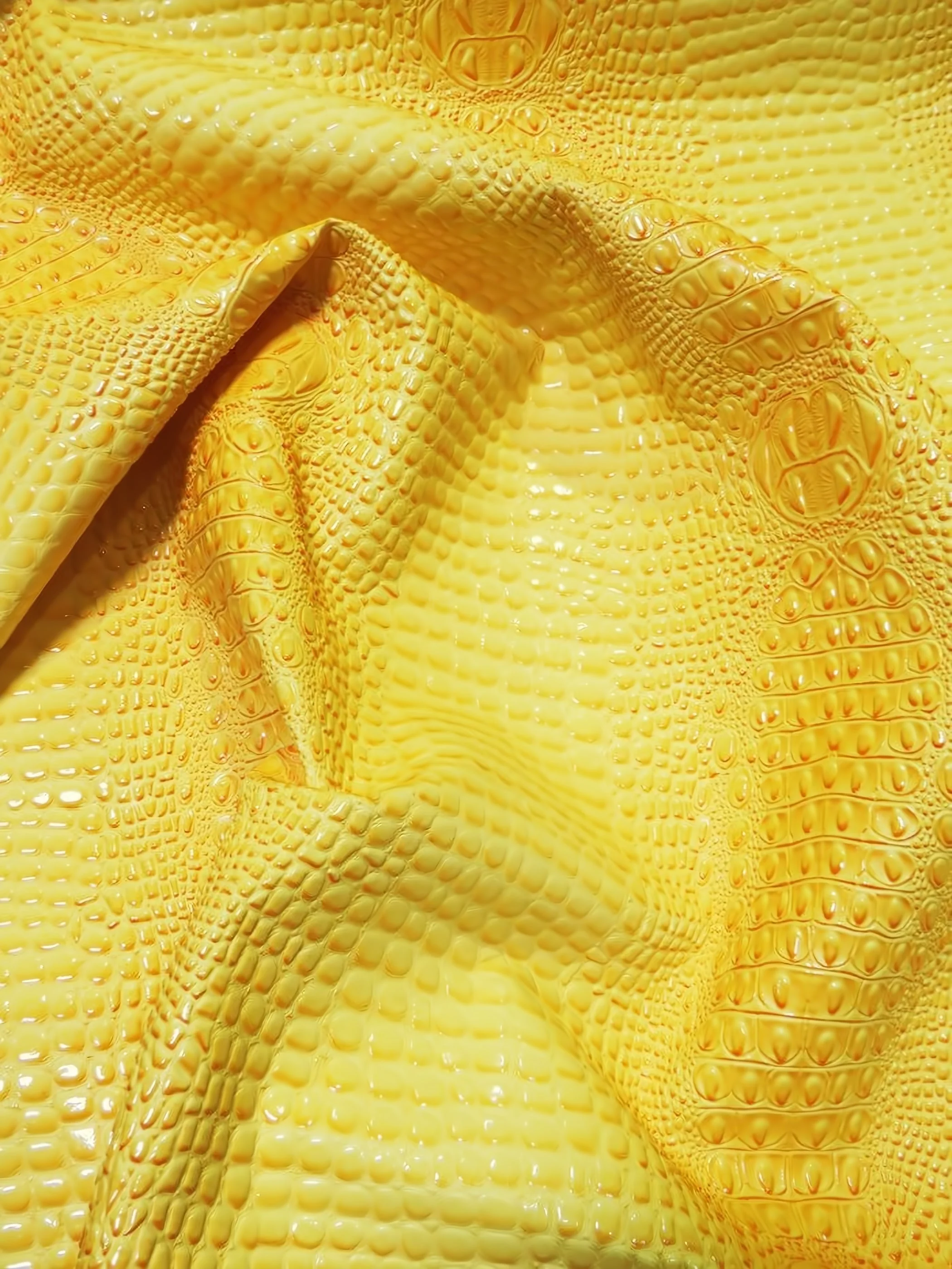 Honey Caramel Florida Gator 3D Embossed Vinyl Fabric / Sold By The Yard 86 Honey Caramel Florida Gator 3D Embossed Vinyl Fabric / Sold By The Yard