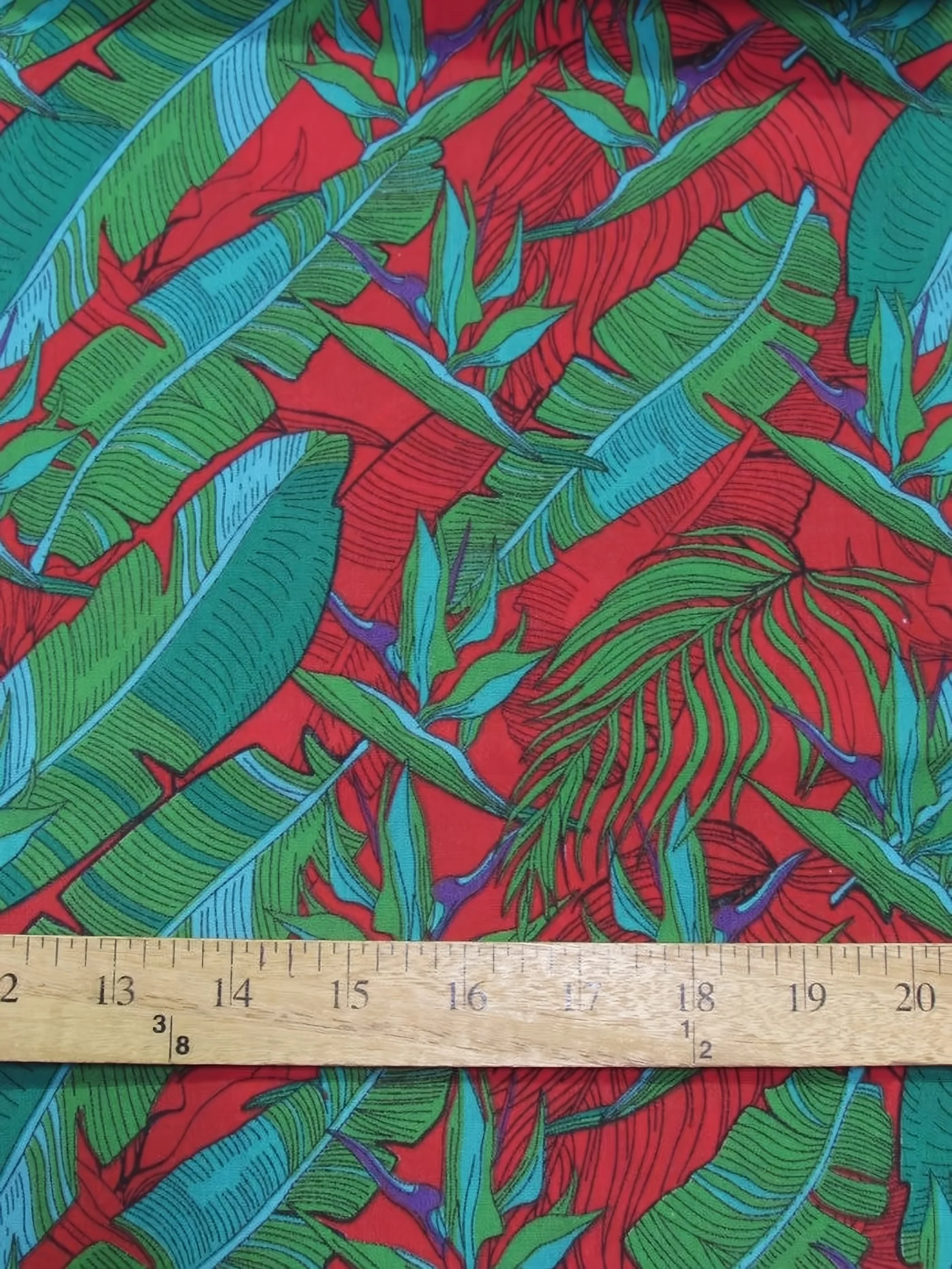 Island Breeze Red Polyester Cotton Fabric 1 Island Breeze Red Polyester Cotton Fabric