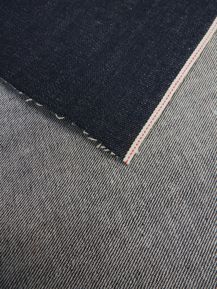 Japanese Selvedge Stretch Denim Fabric 11.5 oz Indigo Red/White Wide Ticker 3 Japanese Selvedge Stretch Denim Fabric 11.5 oz Indigo Red/White Wide Ticker