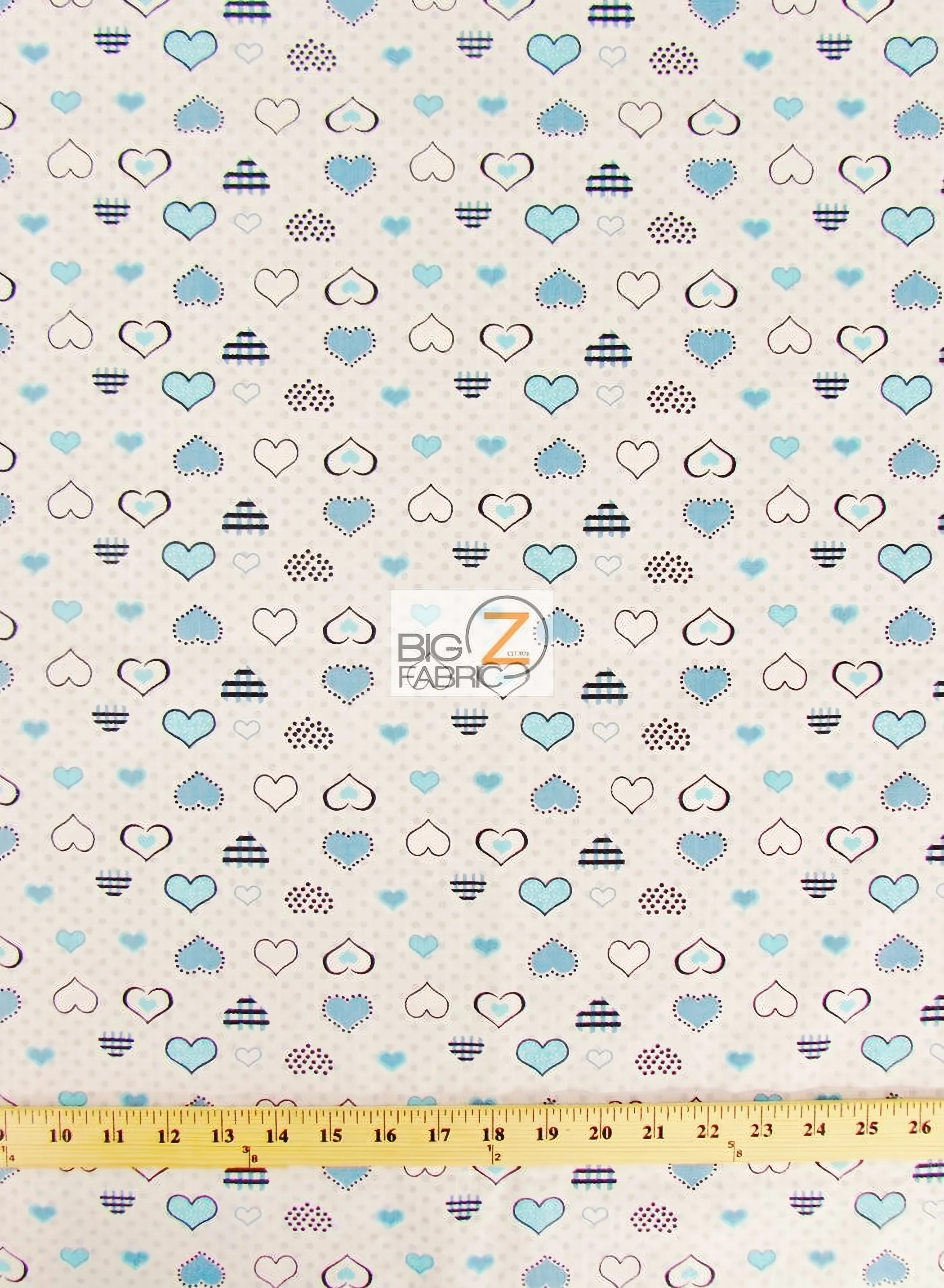 Love Dotted Turquoise Hearts Poly Cotton Fabric 1 Love Dotted Turquoise Hearts Poly Cotton Fabric