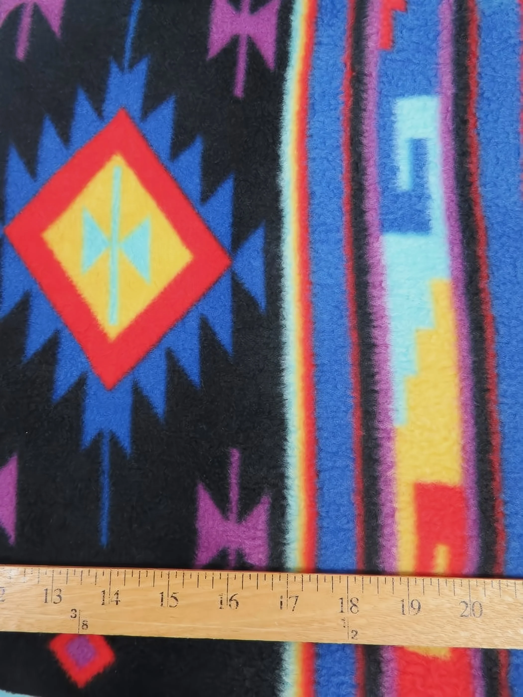 Midnight Tribal Symbols Fleece Fabric