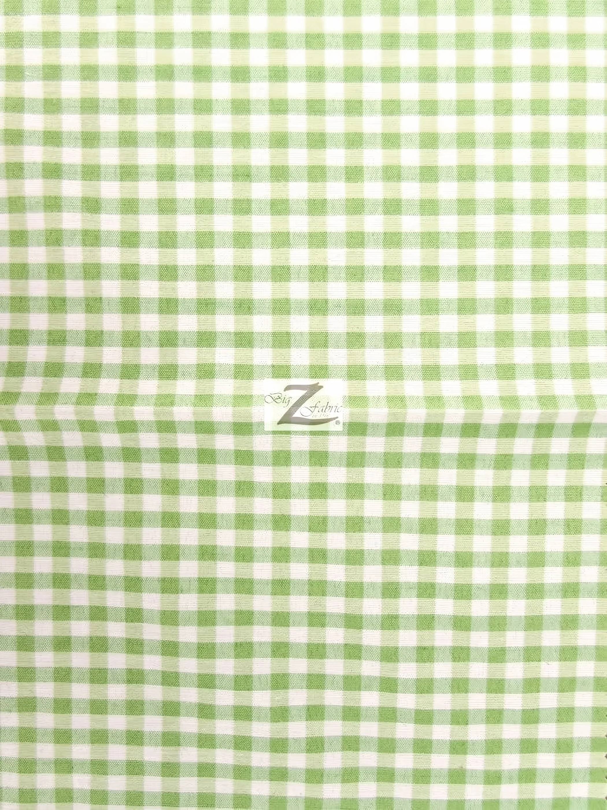 Mini Checkered Gingham Poly Cotton Printed Fabric / Mint / Sold By The Yard