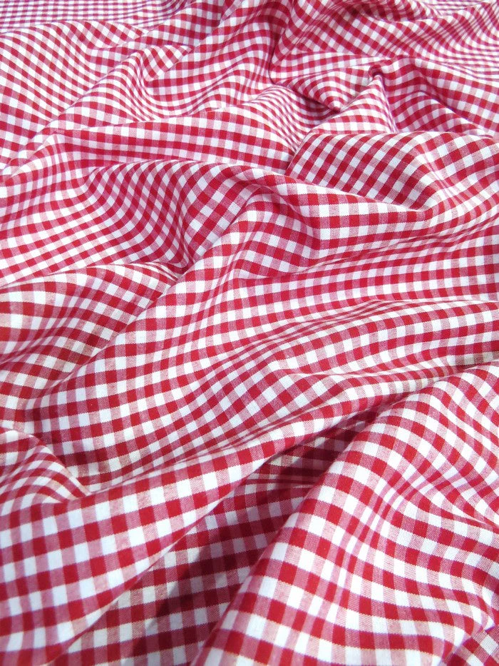 Mini Checkered Gingham Poly Cotton Printed Fabric / Yellow / Sold By The Yard 3 Mini Checkered Gingham Poly Cotton Printed Fabric / Yellow / Sold By The Yard