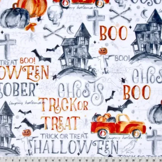 Multi Black Hallows Eve Digital Cuddle Fabric per yard 1 Multi Black Hallows Eve Digital Cuddle Fabric per yard