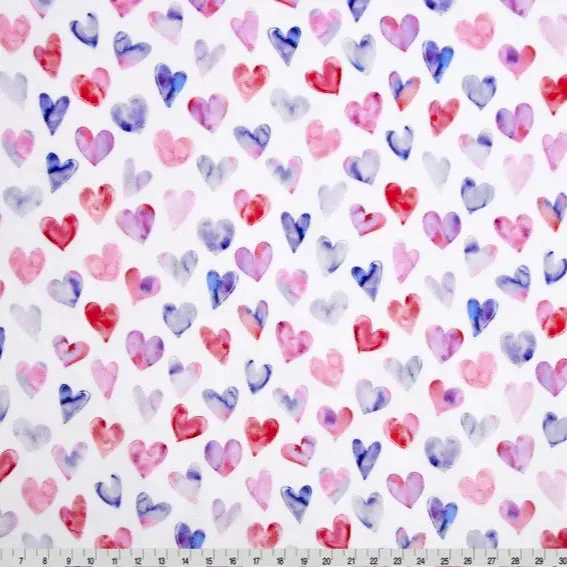 Multi Heart Hues Digital Cuddle Fabric per yard 1 Multi Heart Hues Digital Cuddle Fabric per yard