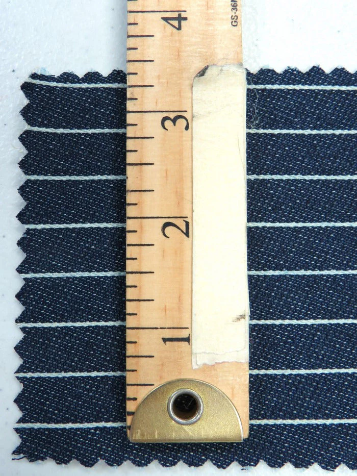 Navy Stripe 6.7oz Poly-Cotton Denim 3 Navy Stripe 6.7oz Poly-Cotton Denim
