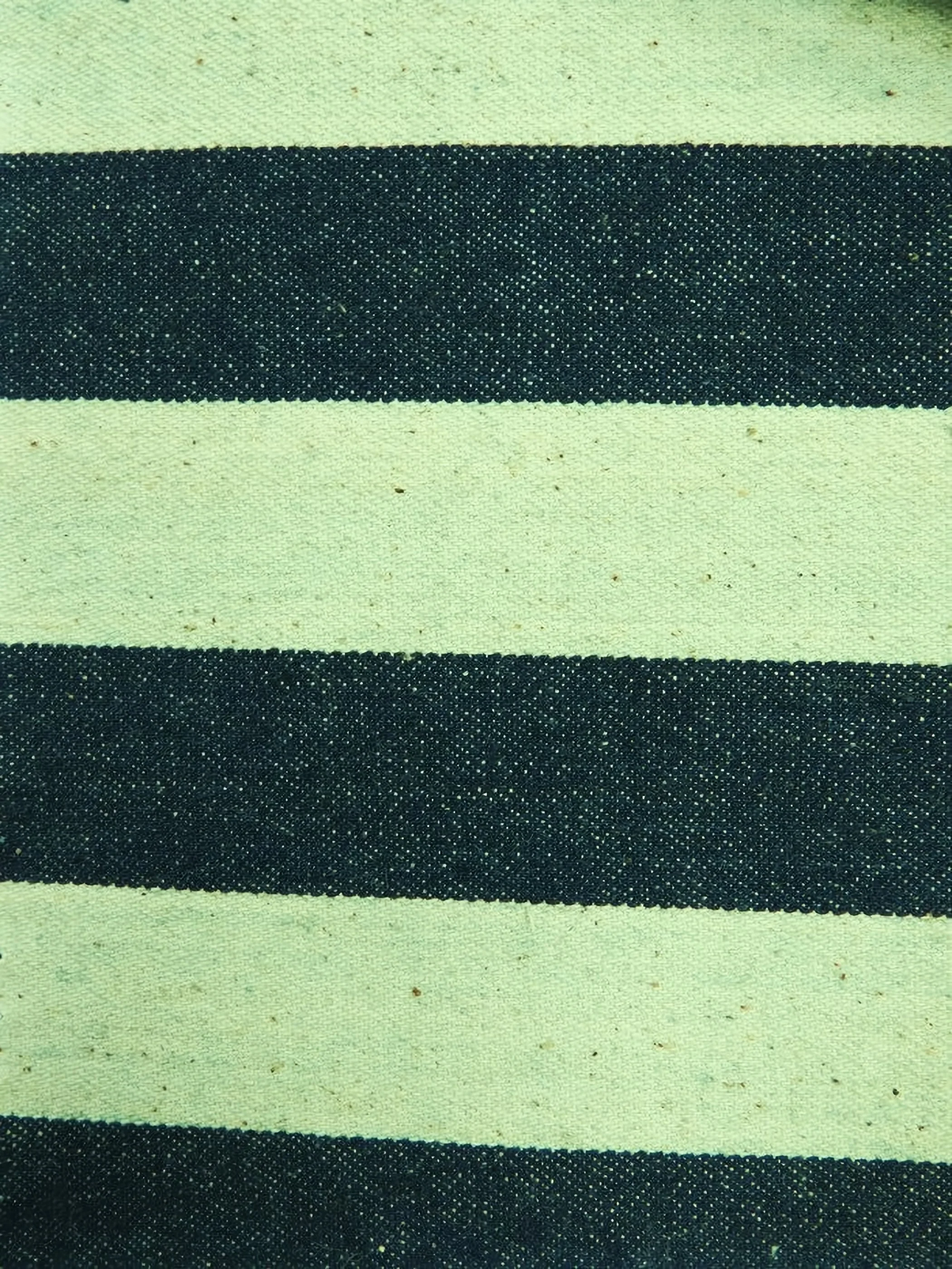 Navy with Natural Wide Stripe Heavyweight 100% Cotton Yarn Dye Denim 1 Navy with Natural Wide Stripe Heavyweight 100% Cotton Yarn Dye Denim