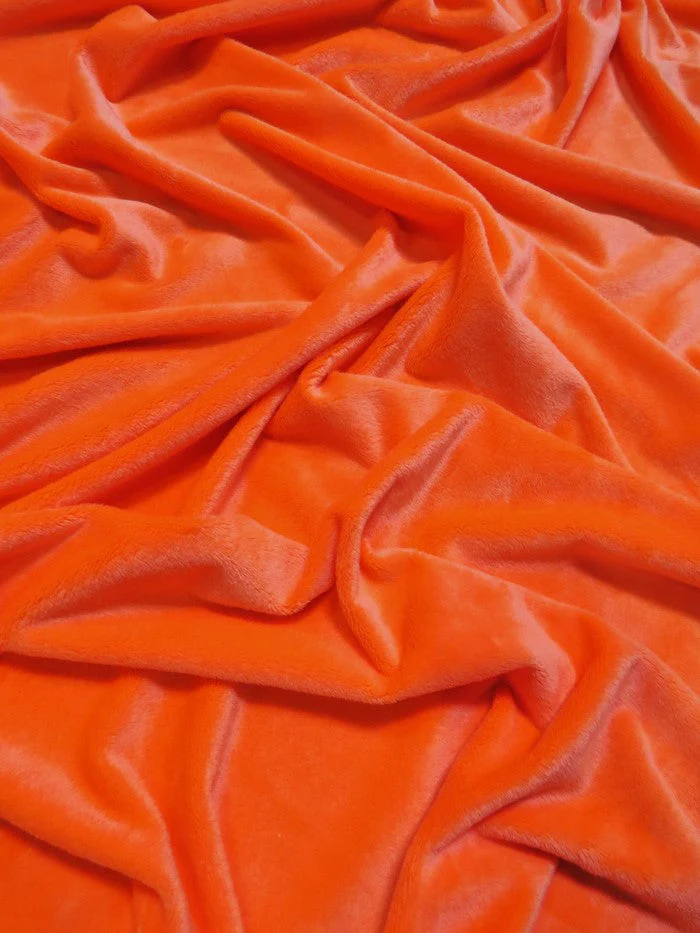 Neon Coral Minky Solid Baby Soft Fabric / Sold by the Yard 1 Neon Coral Minky Solid Baby Soft Fabric / Sold by the Yard
