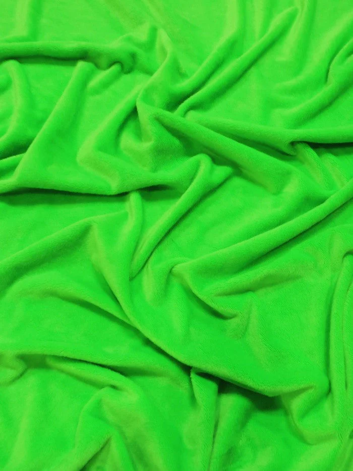 Neon Green Minky Solid Baby Soft Fabric / Sold by the Yard 1 Neon Green Minky Solid Baby Soft Fabric / Sold by the Yard