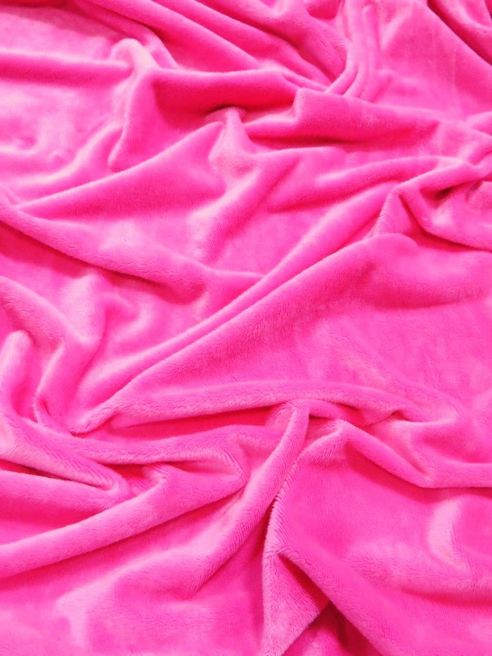 Neon Pink Minky Solid Baby Soft Fabric / Sold by the Yard 1 Neon Pink Minky Solid Baby Soft Fabric / Sold by the Yard