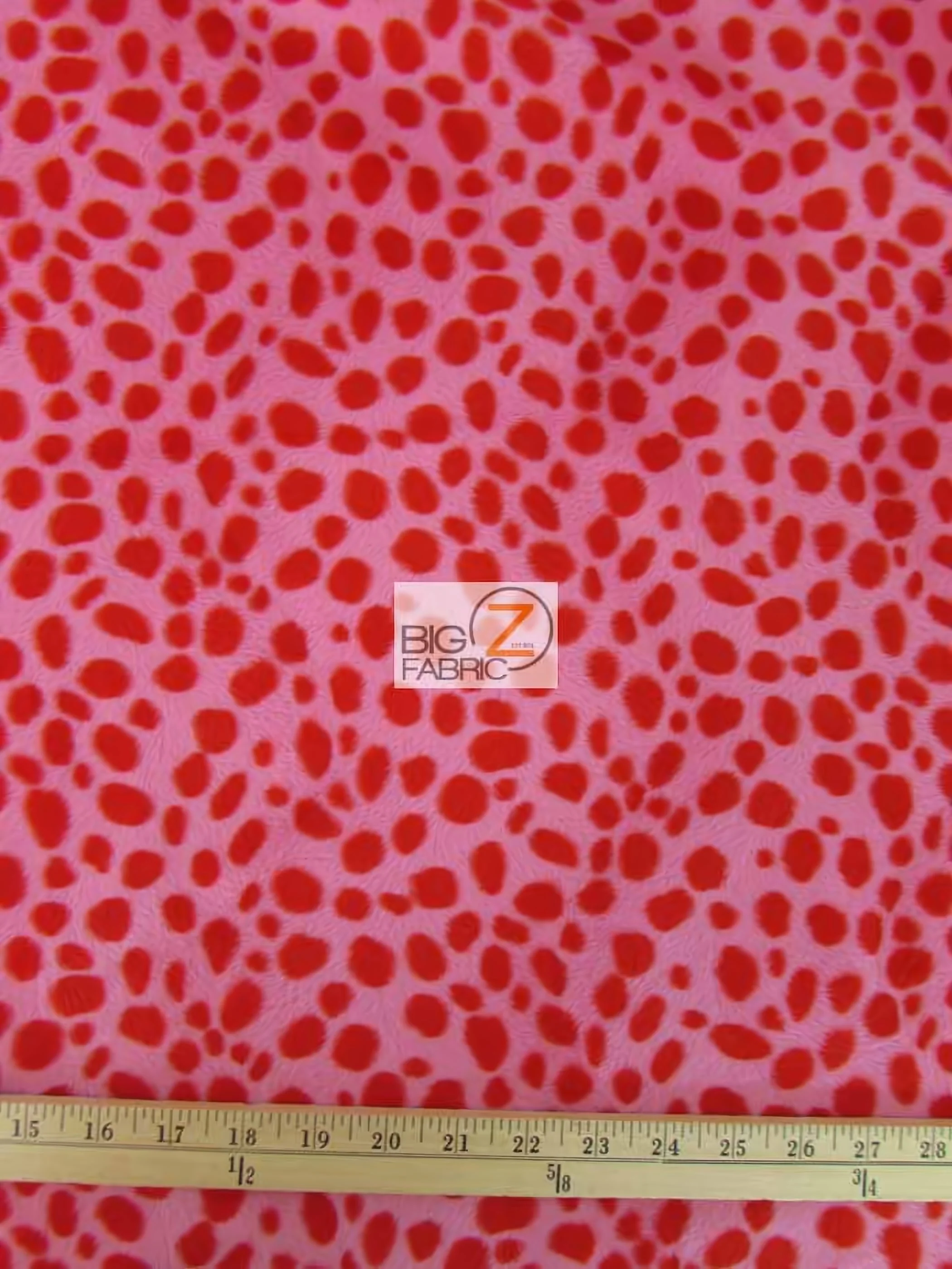 Red With Pink Background Velboa Dalmatian Dog Animal Short Pile Fabric / Sold By The Yard 1 Red With Pink Background Velboa Dalmatian Dog Animal Short Pile Fabric / Sold By The Yard
