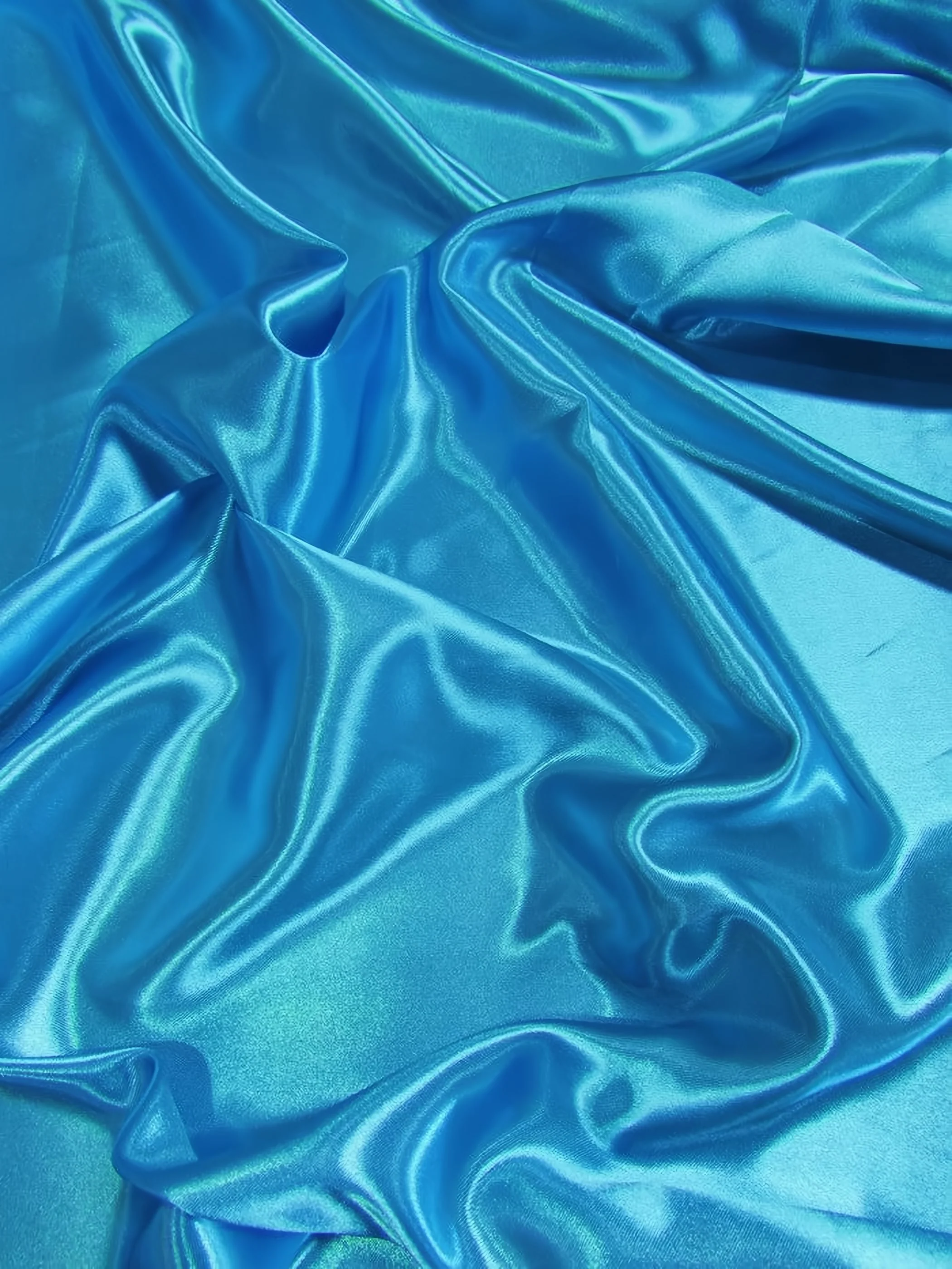 Solid Medium Weight Shiny Satin Fabric / Turquoise 1 Solid Medium Weight Shiny Satin Fabric / Turquoise