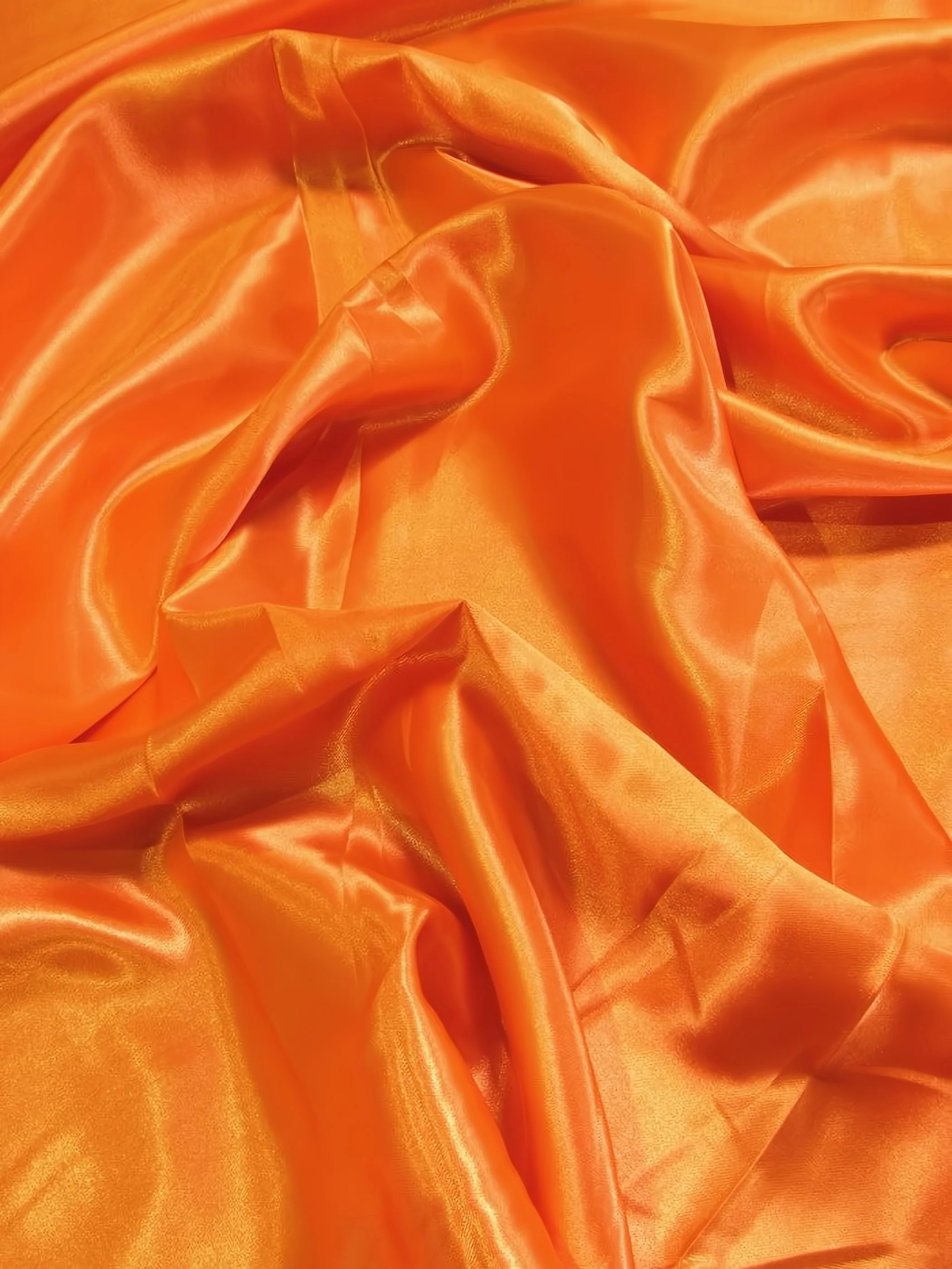 Solid Medium Weight Shiny Satin Fabric / Orange 1 Solid Medium Weight Shiny Satin Fabric / Orange
