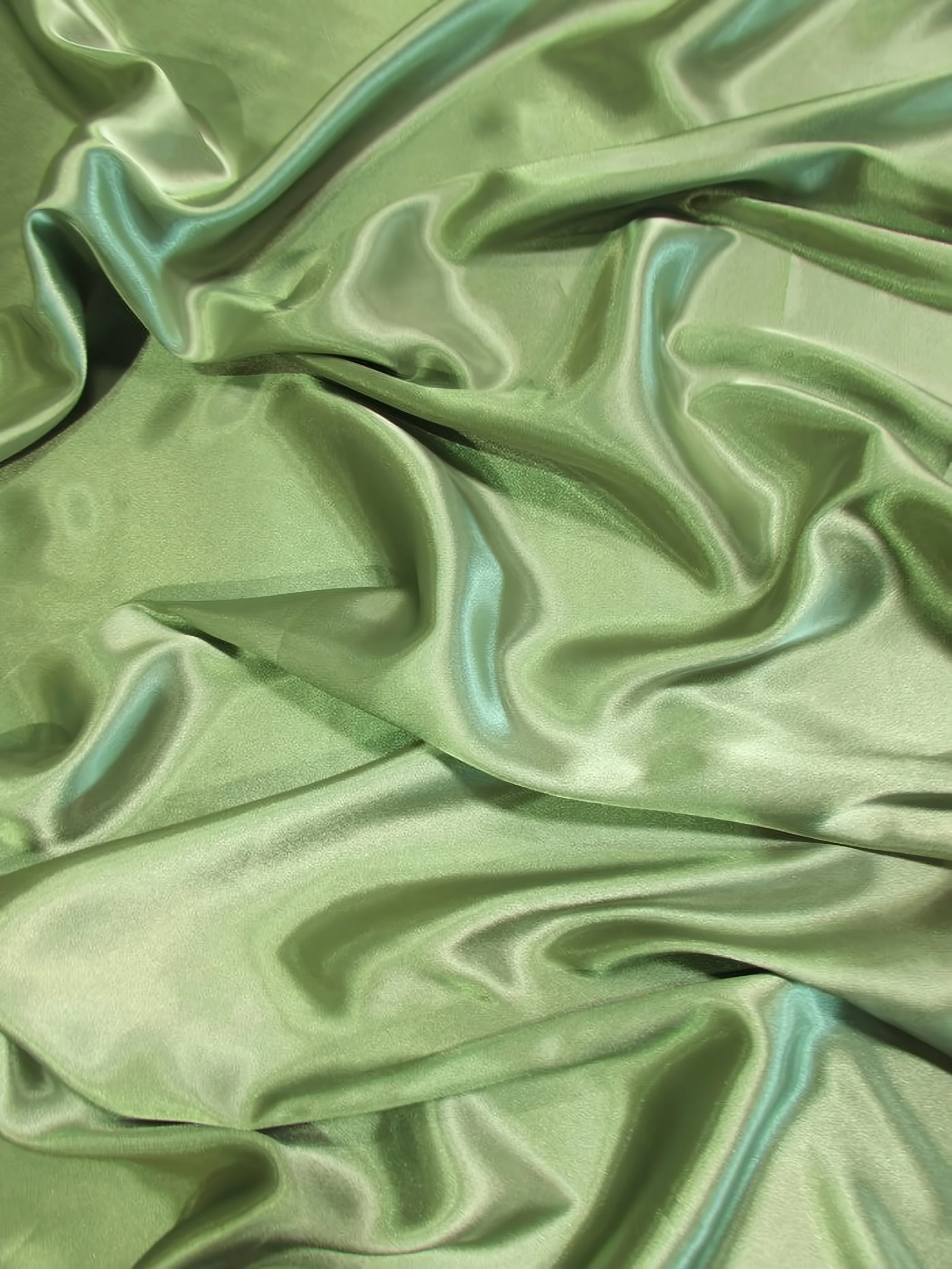 Solid Medium Weight Shiny Satin Fabric / Sage 1 Solid Medium Weight Shiny Satin Fabric / Sage