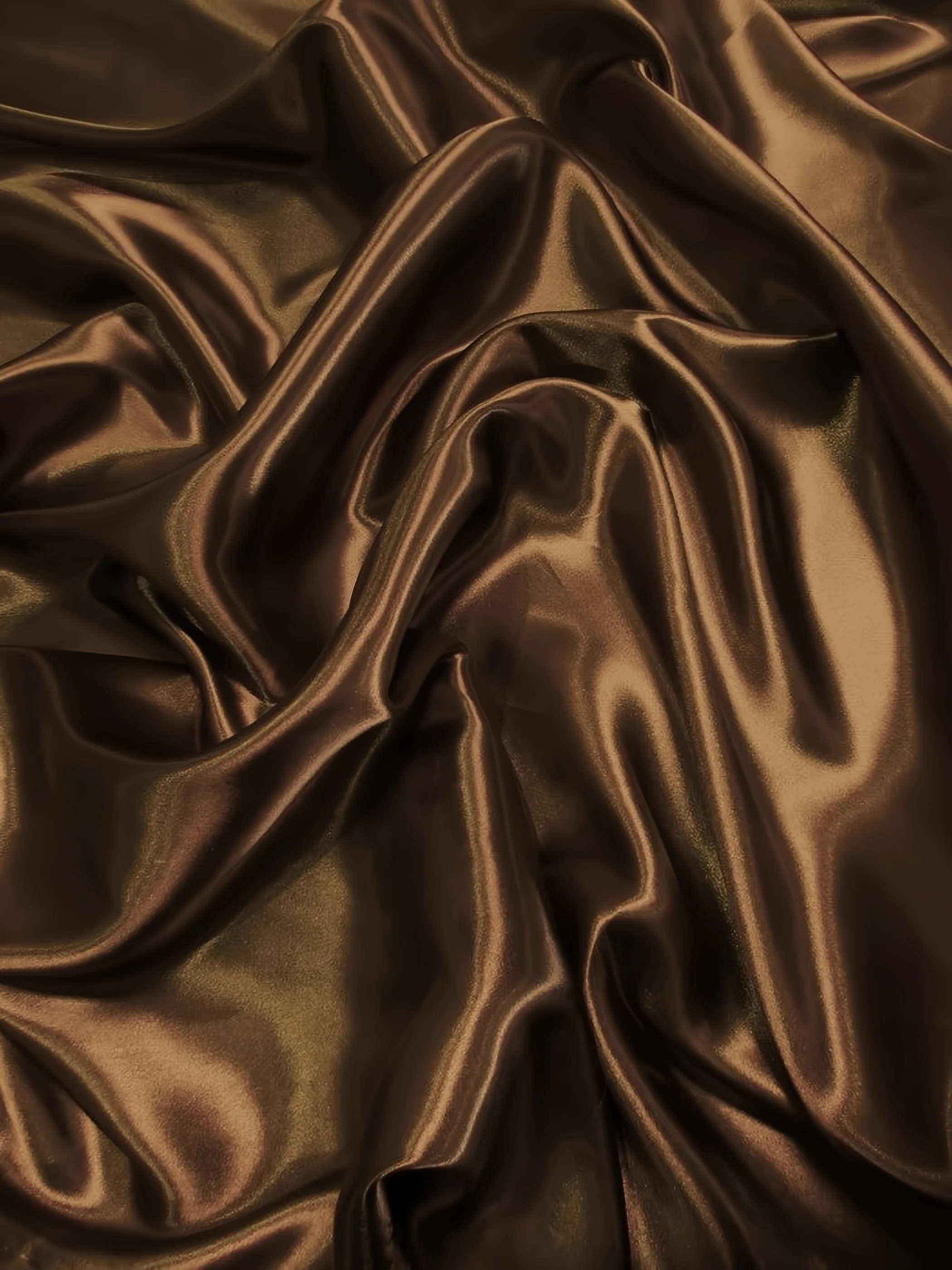 Solid Medium Weight Shiny Satin Fabric / Dark Brown 1 Solid Medium Weight Shiny Satin Fabric / Dark Brown
