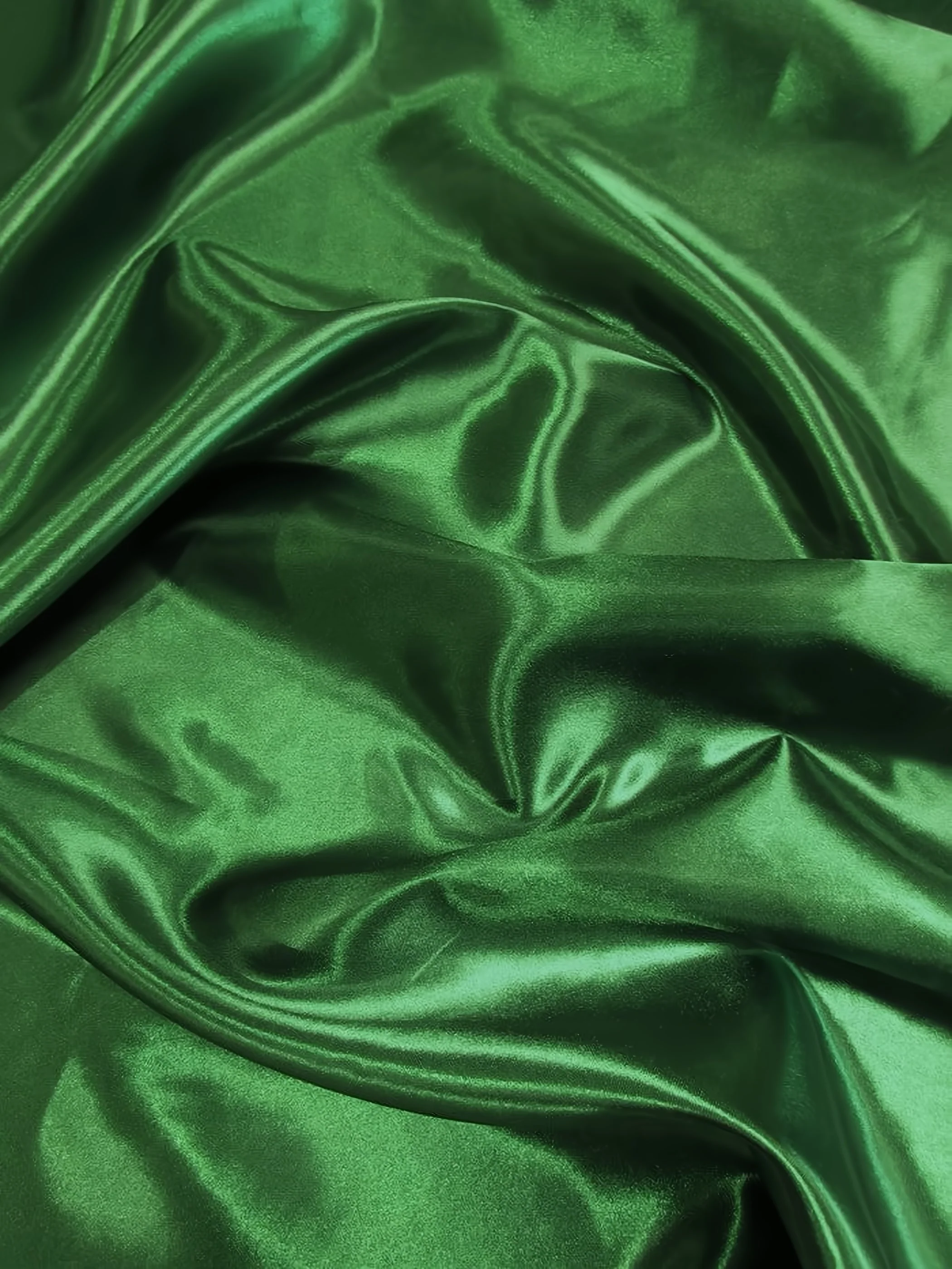Solid Medium Weight Shiny Satin Fabric / Hunter Green 1 Solid Medium Weight Shiny Satin Fabric / Hunter Green