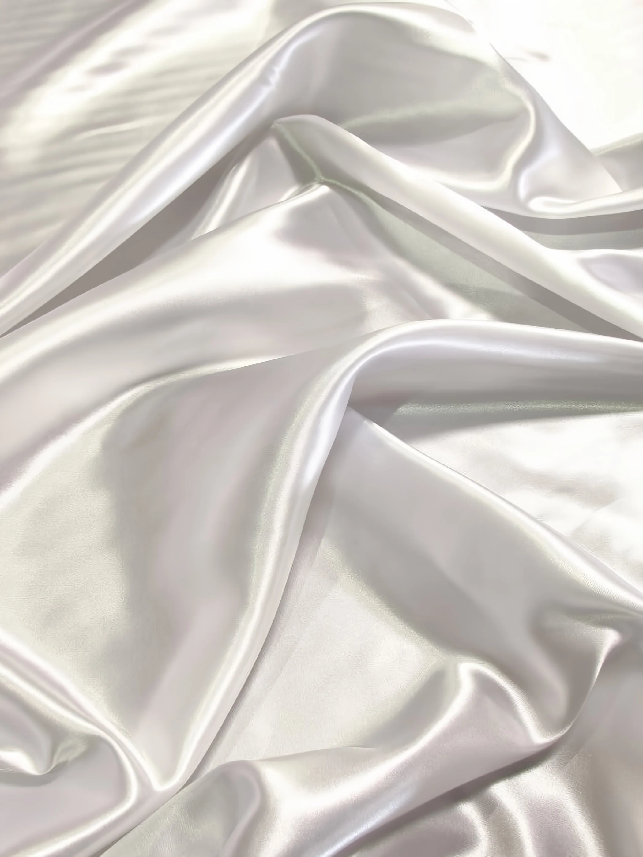 Solid Medium Weight Shiny Satin Fabric / White 1 Solid Medium Weight Shiny Satin Fabric / White