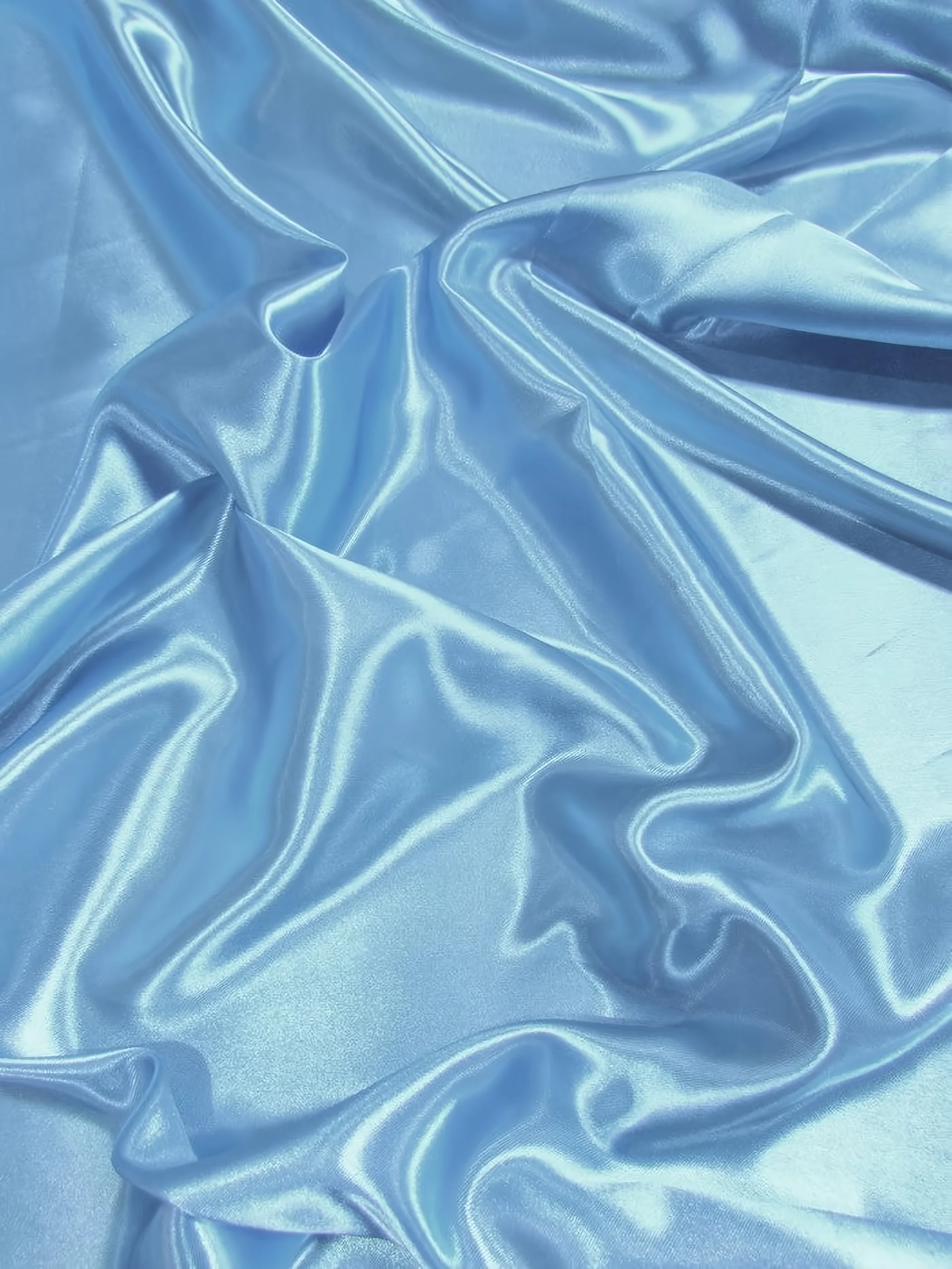 Solid Medium Weight Shiny Satin Fabric / Sky Blue 1 Solid Medium Weight Shiny Satin Fabric / Sky Blue