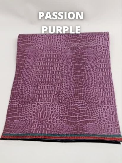 Passion Purple Crocodile Marine Vinyl Fabric / Sold By The Yard 2 Passion Purple Crocodile Marine Vinyl Fabric / Sold By The Yard
