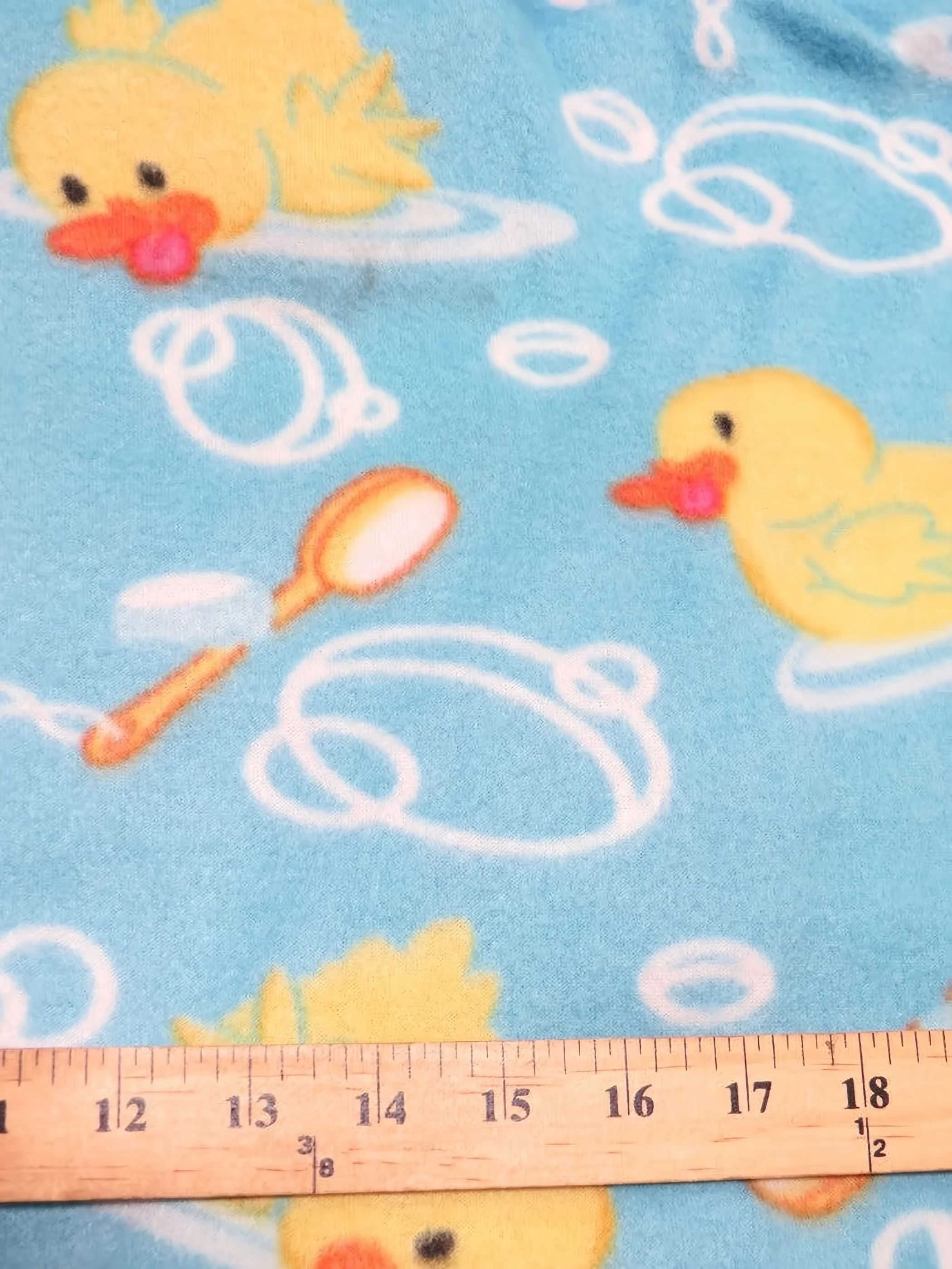 Playful Ducks Blue Fleece Fabric 1 Playful Ducks Blue Fleece Fabric