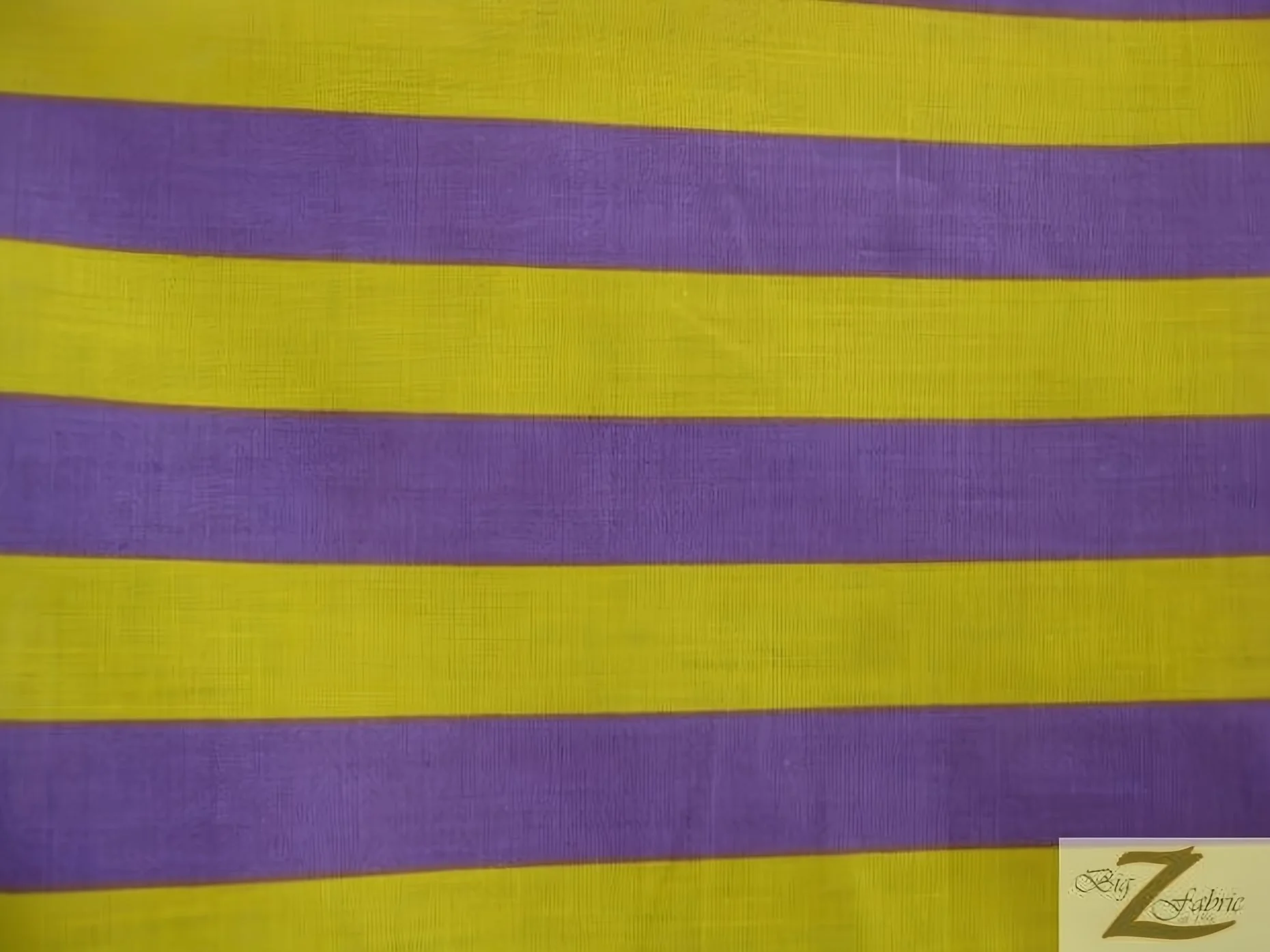 Poly Cotton 1 Inch Stripe Fabric / Purple/Yellow / Sold By The Yard 1 Poly Cotton 1 Inch Stripe Fabric / Purple/Yellow / Sold By The Yard