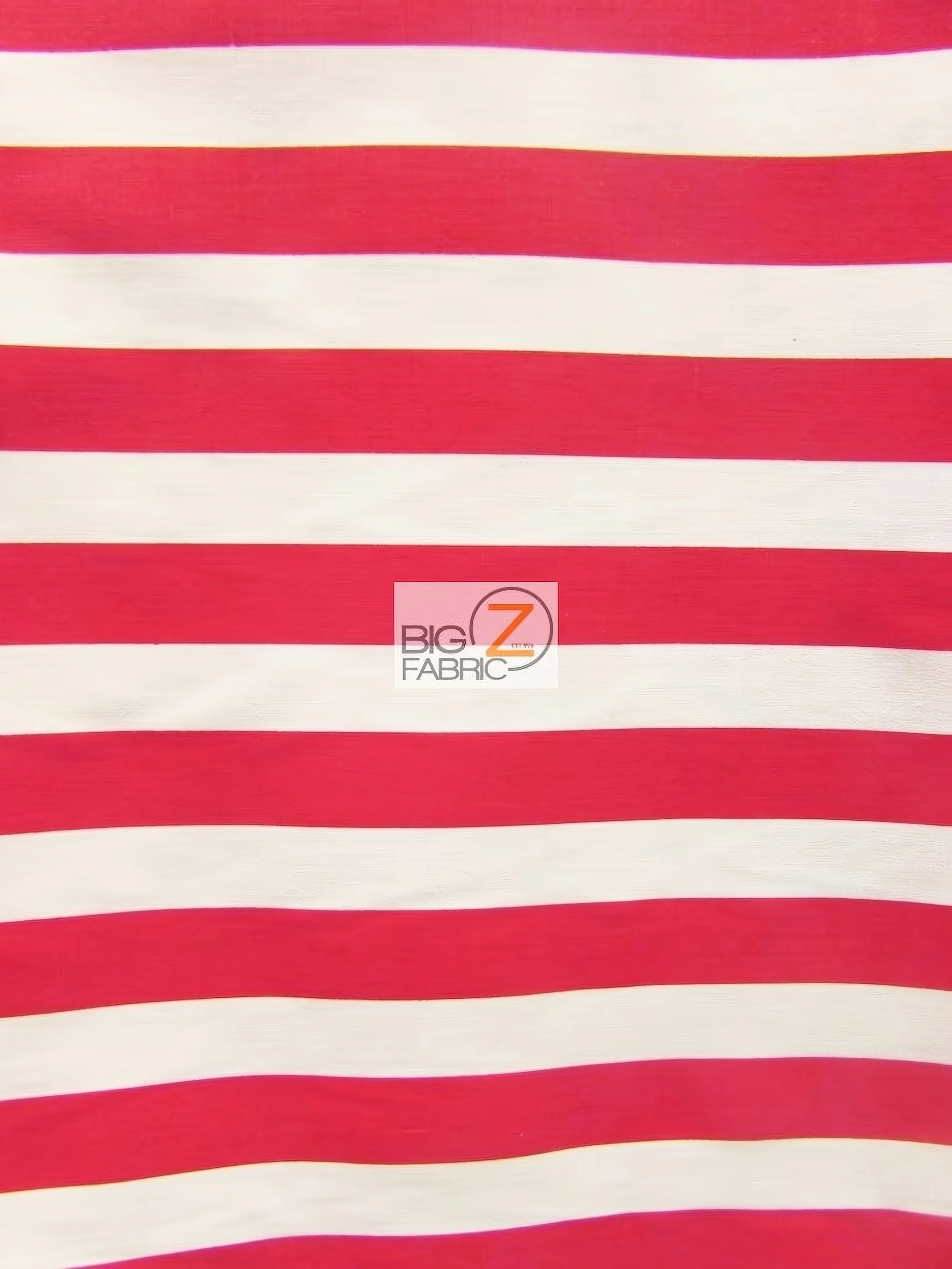 Poly Cotton 1 Inch Stripe Fabric / Red/White / Sold By The Yard
