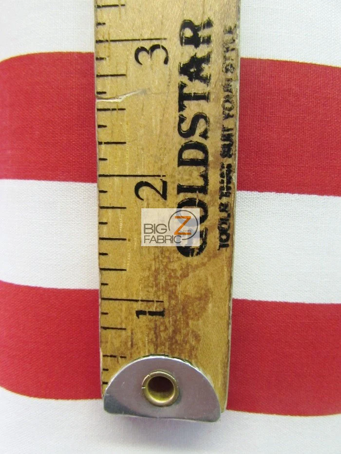Poly Cotton 1 Inch Stripe Fabric / Red/White / Sold By The Yard 2 Poly Cotton 1 Inch Stripe Fabric / Red/White / Sold By The Yard