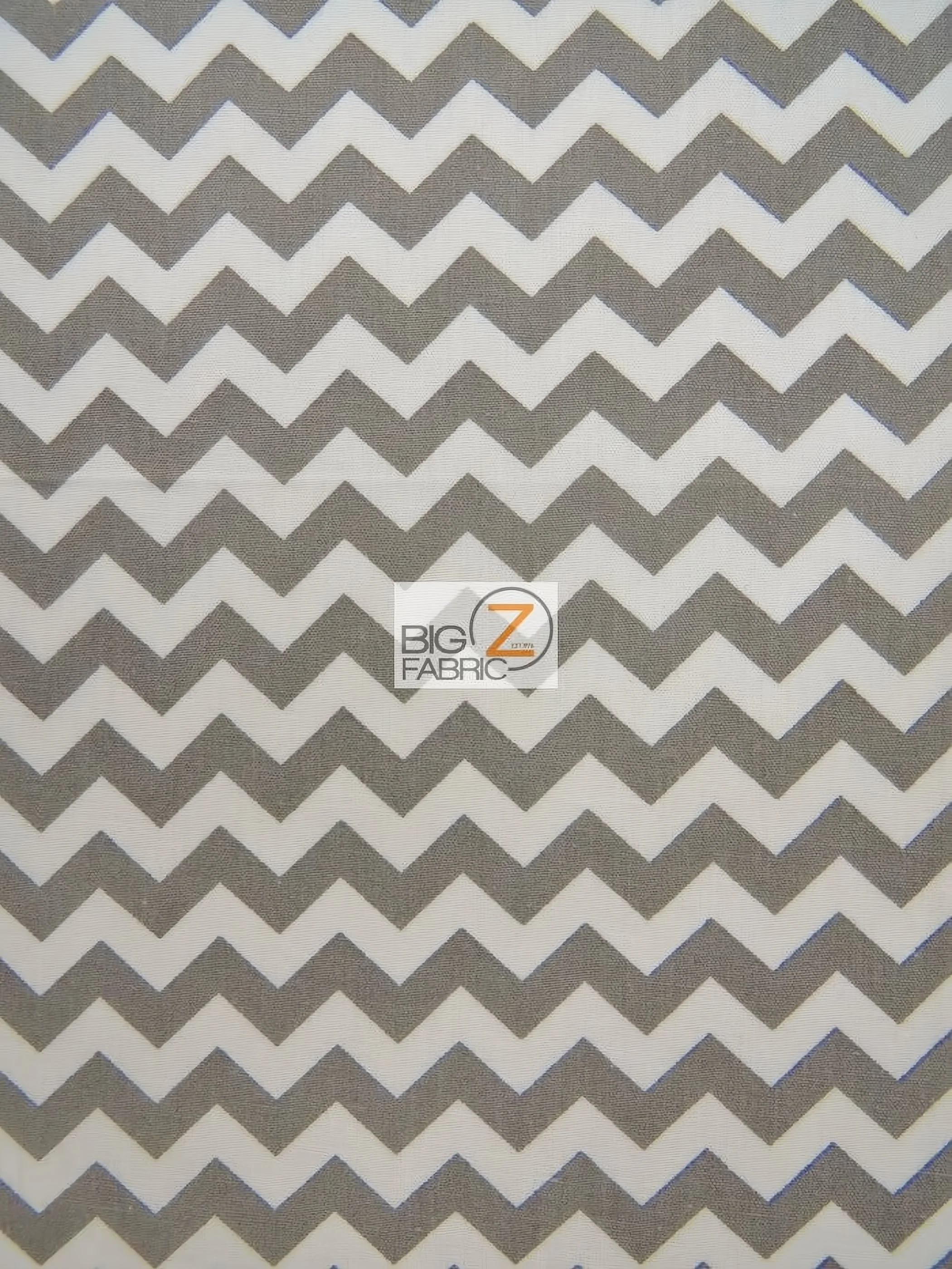 Poly Cotton Fabric .4" Zig Zag Chevron / Gray/White / Sold By The Yard 1 Poly Cotton Fabric .4" Zig Zag Chevron / Gray/White / Sold By The Yard
