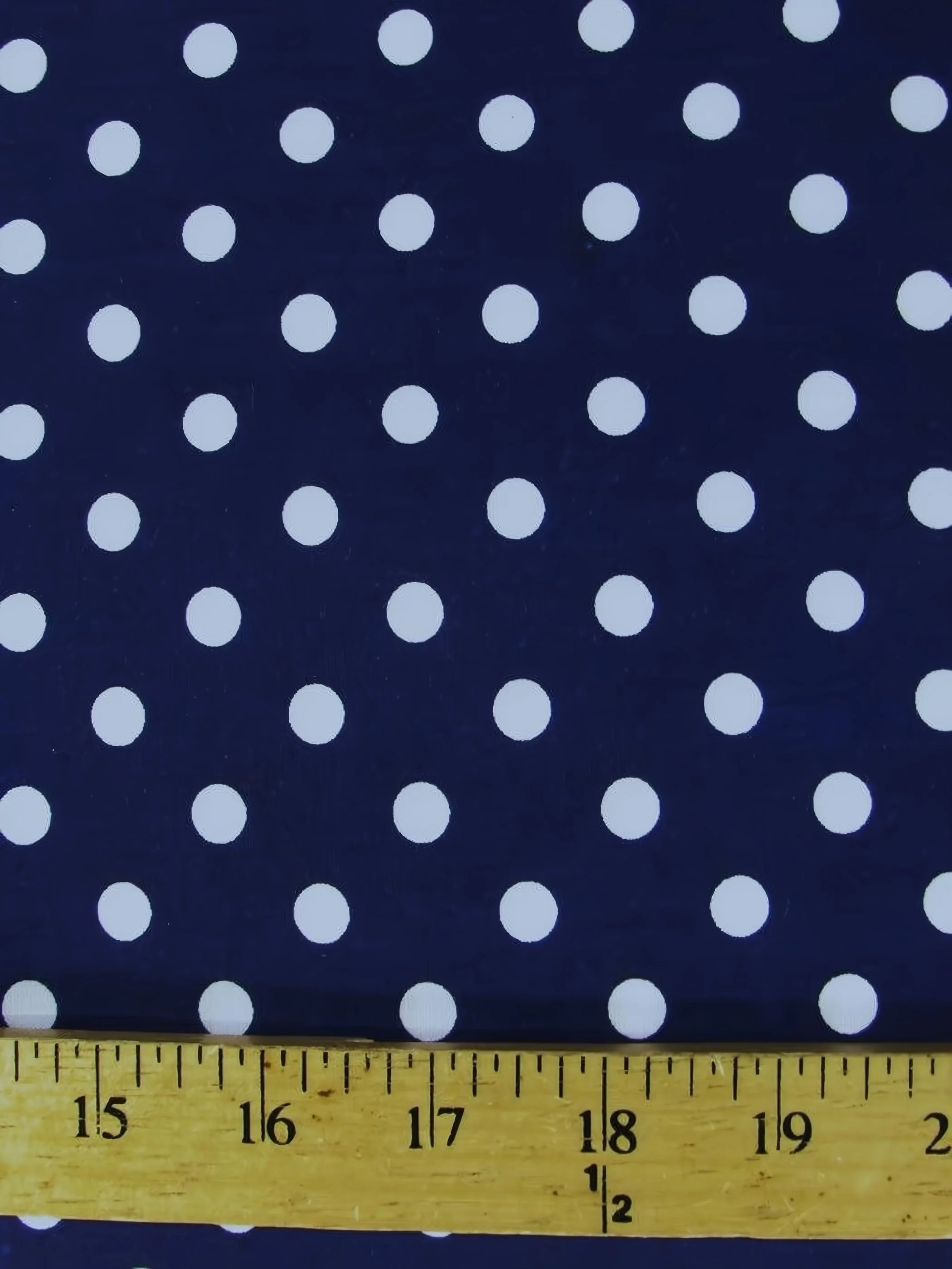 Poly Cotton Printed Fabric Small Polka Dots / Dark Royal/White Dots / Sold By The Yard 1 Poly Cotton Printed Fabric Small Polka Dots / Dark Royal/White Dots / Sold By The Yard