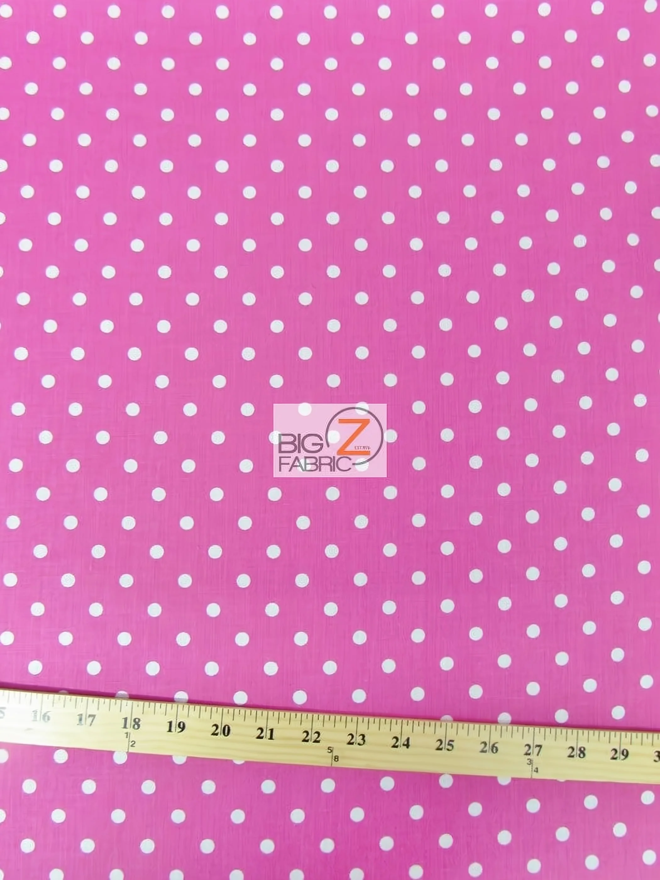 Poly Cotton Printed Fabric Small Polka Dots / Fuchsia/White Dots / Sold By The Yard 1 Poly Cotton Printed Fabric Small Polka Dots / Fuchsia/White Dots / Sold By The Yard