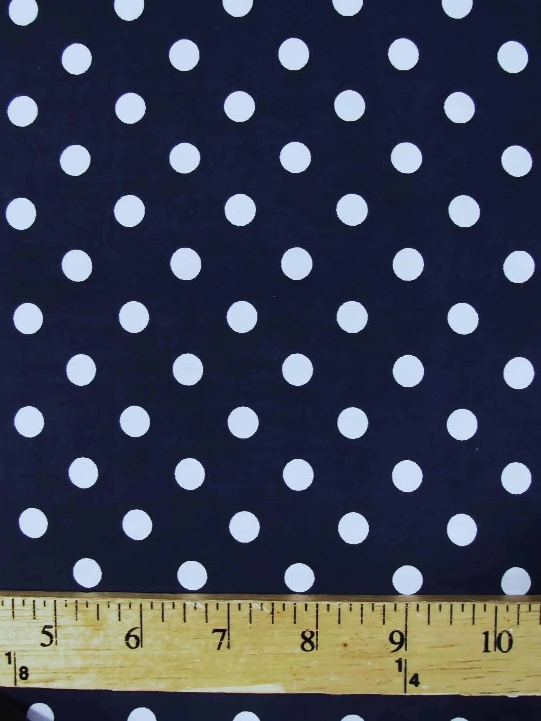 Poly Cotton Printed Fabric Small Polka Dots / Navy/White Dots / Sold By The Yard 1 Poly Cotton Printed Fabric Small Polka Dots / Navy/White Dots / Sold By The Yard