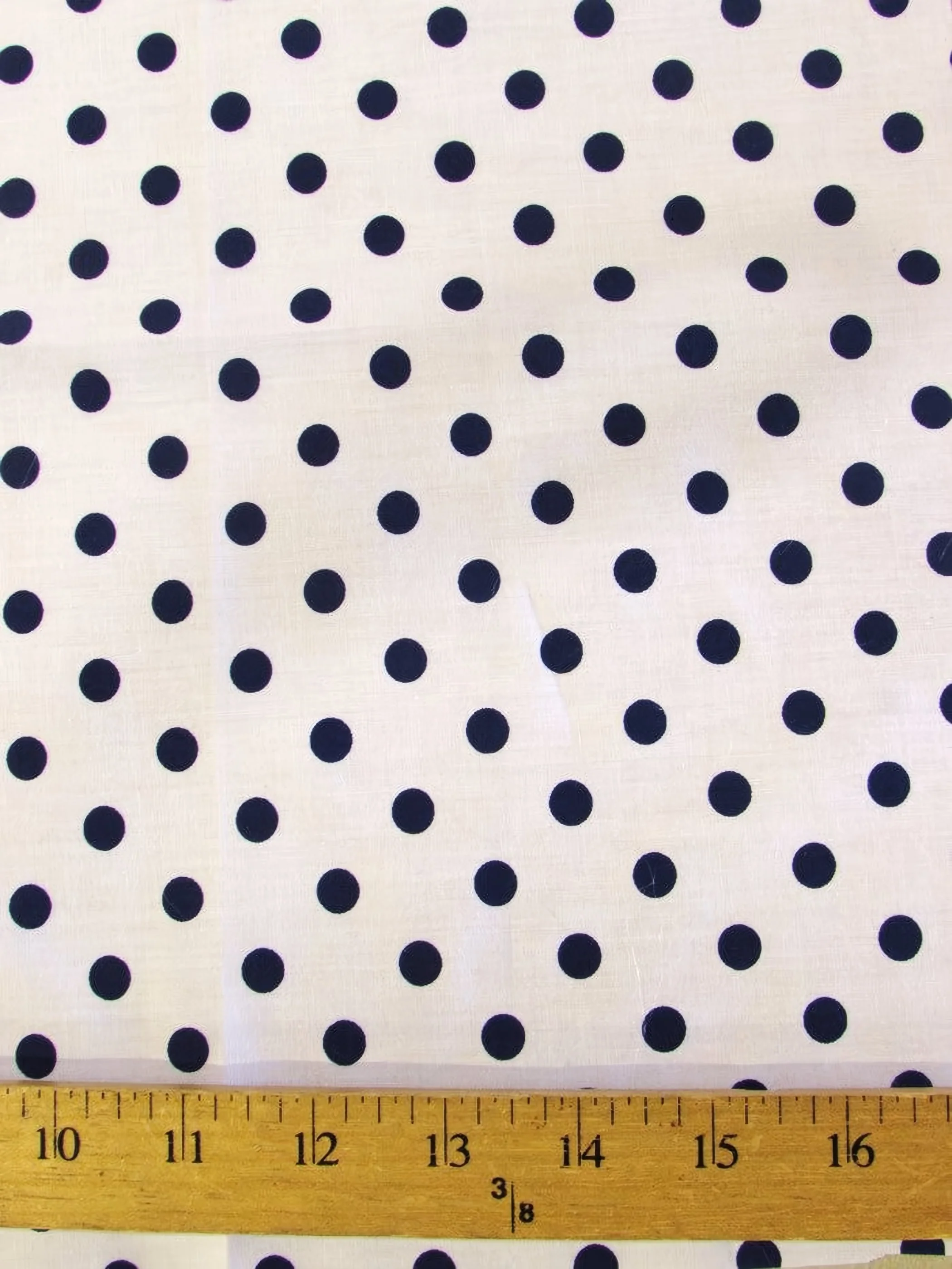 Poly Cotton Printed Fabric Small Polka Dots / White/Dark Royal Dots / Sold By The Yard 1 Poly Cotton Printed Fabric Small Polka Dots / White/Dark Royal Dots / Sold By The Yard