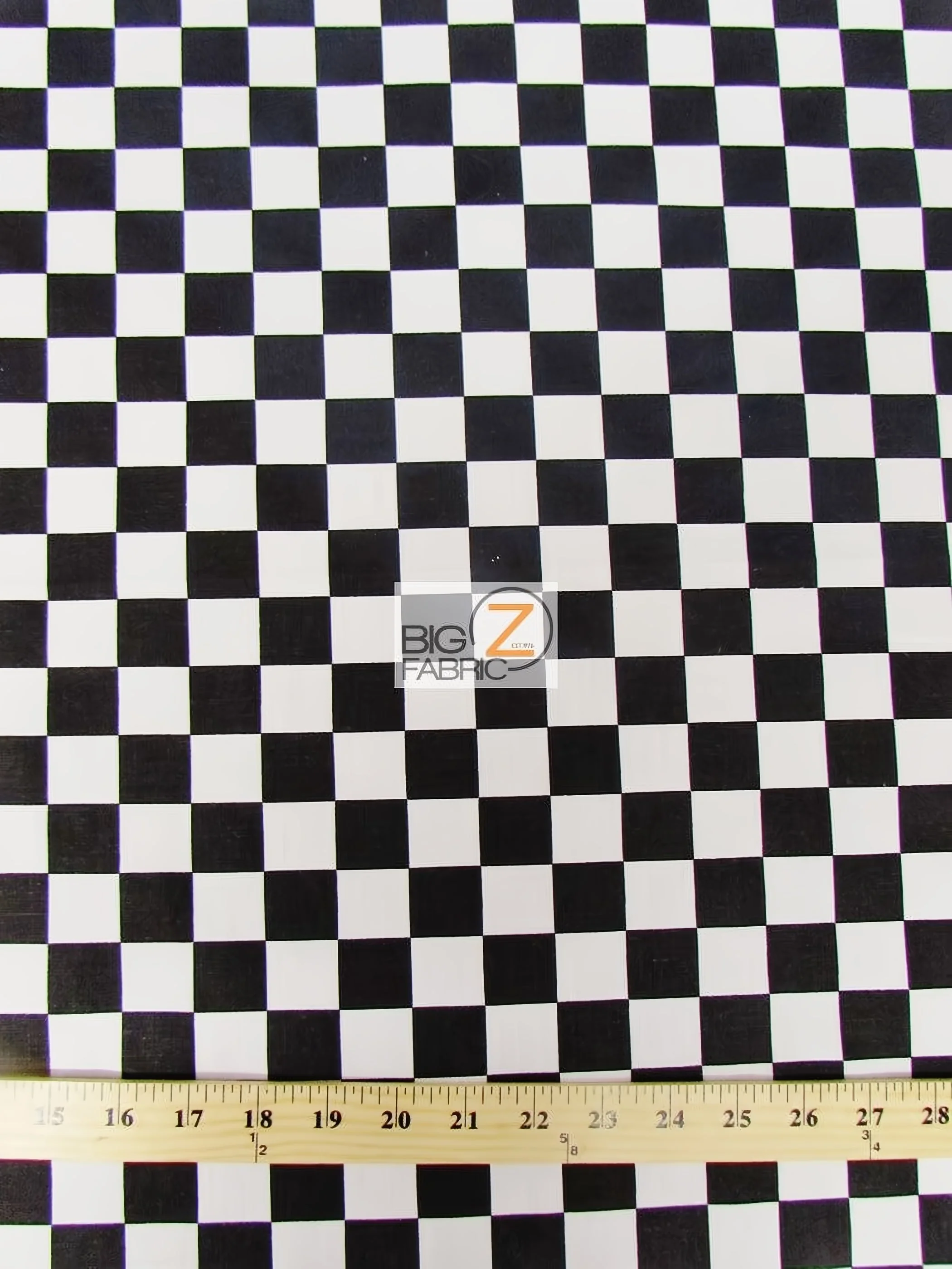 Poly Cotton Printed Fabric Square Checkered / Black/White / Sold By The Yard 1 Poly Cotton Printed Fabric Square Checkered / Black/White / Sold By The Yard
