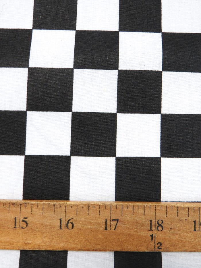 Poly Cotton Printed Fabric Square Checkered / Black/White / Sold By The Yard 2 Poly Cotton Printed Fabric Square Checkered / Black/White / Sold By The Yard