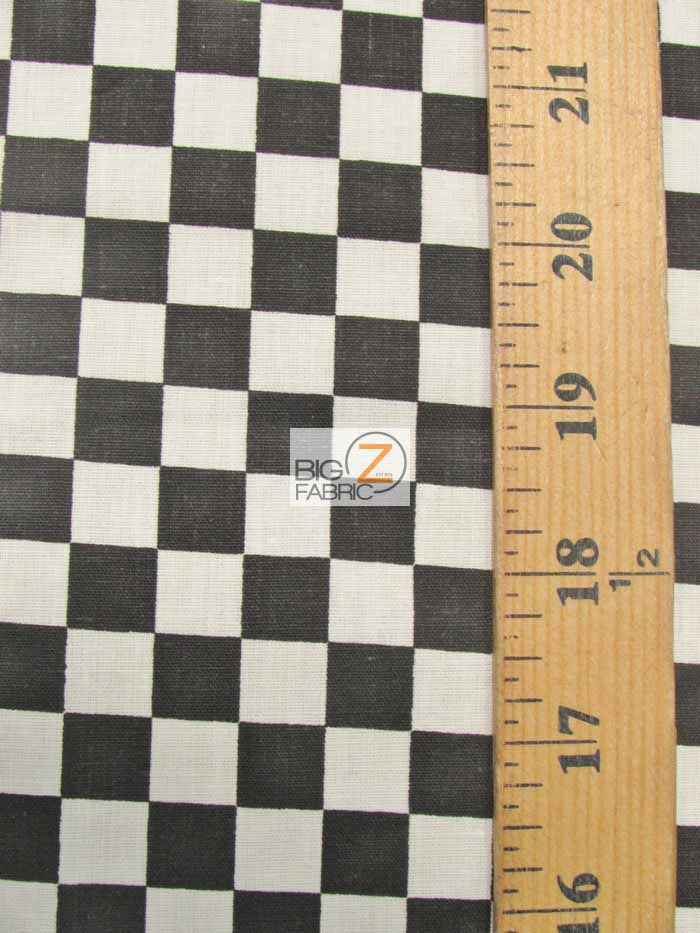 Poly Cotton Printed Fabric Square Checkered / Mini Black/White / Sold By The Yard 2 Poly Cotton Printed Fabric Square Checkered / Mini Black/White / Sold By The Yard