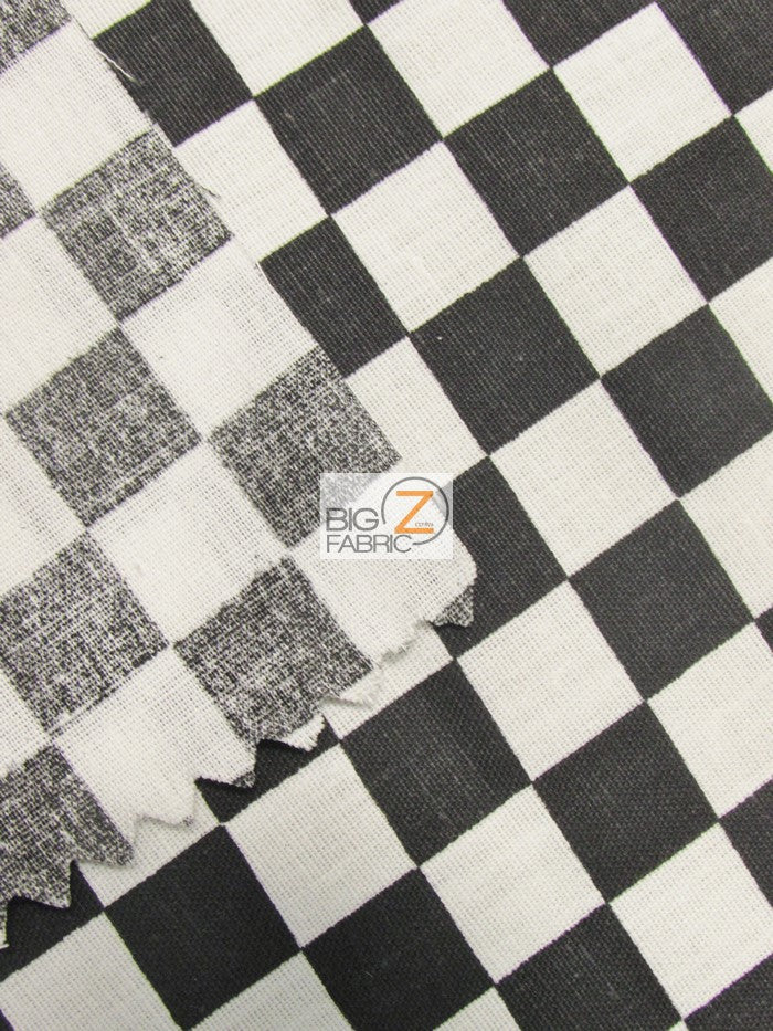 Poly Cotton Printed Fabric Square Checkered / Mini Black/White / Sold By The Yard 4 Poly Cotton Printed Fabric Square Checkered / Mini Black/White / Sold By The Yard