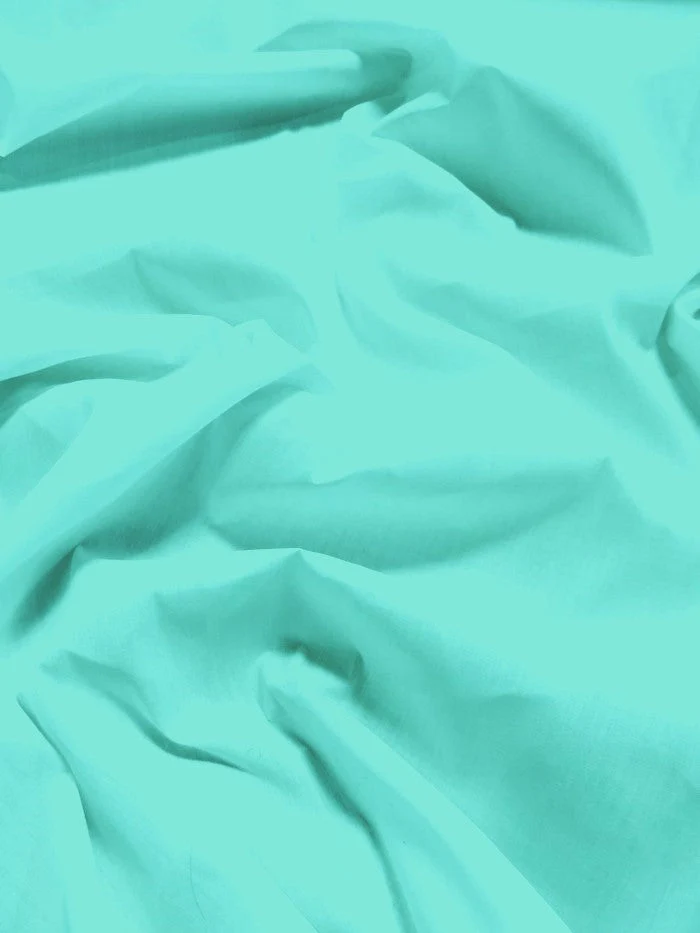 Poly Cotton Solid Fabric 58"/60" Width / Aqua / Sold By The Yard 1 Poly Cotton Solid Fabric 58"/60" Width / Aqua / Sold By The Yard