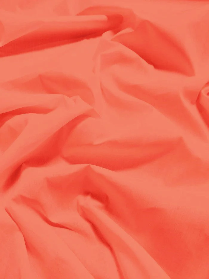 Poly Cotton Solid Fabric 58"/60" Width / Coral / Sold By The Yard 1 Poly Cotton Solid Fabric 58"/60" Width / Coral / Sold By The Yard