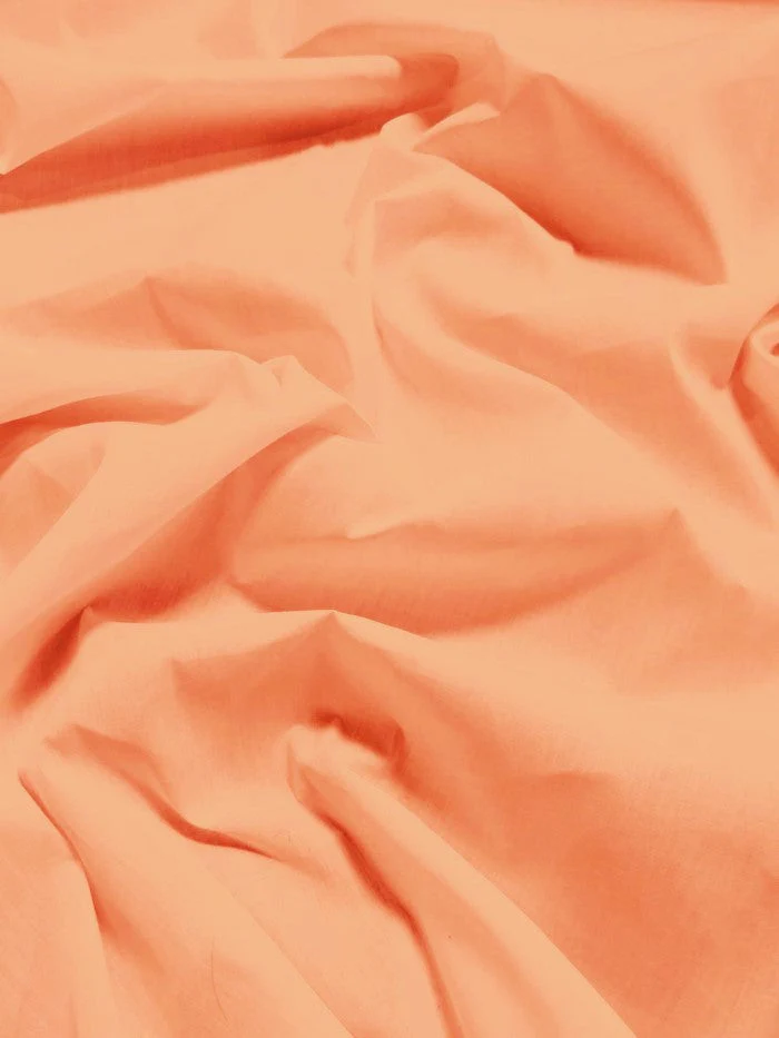Poly Cotton Solid Fabric 58"/60" Width / Peach / Sold BY The Yard 1 Poly Cotton Solid Fabric 58"/60" Width / Peach / Sold BY The Yard