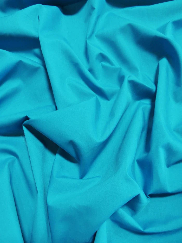 Poly Cotton Solid Fabric 58"/60" Width / Turquoise / Sold By The Yard 1 Poly Cotton Solid Fabric 58"/60" Width / Turquoise / Sold By The Yard