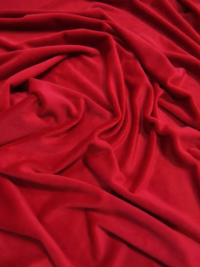 Red Minky Solid Baby Soft Fabric