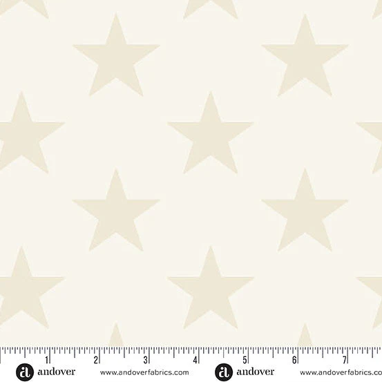 Andover Fabrics Americana Large Star Cream 108" Cotton Wideback Fabric per yard