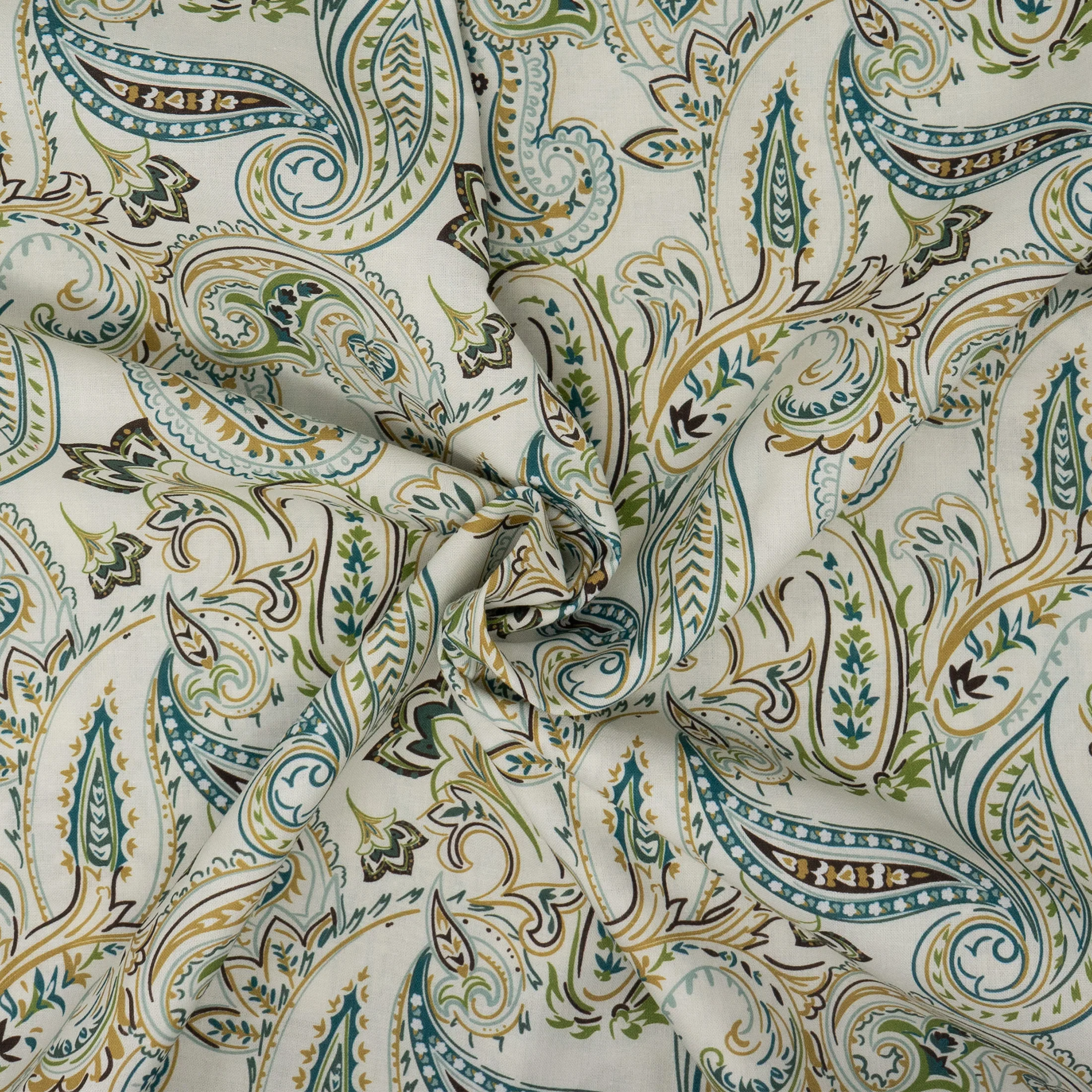 Roc-lon 100% Cotton, 108" Wide, Quilt Backing, Paisley Green, Cut by Yard 1 Roc-lon 100% Cotton, 108" Wide, Quilt Backing, Paisley Green, Cut by Yard