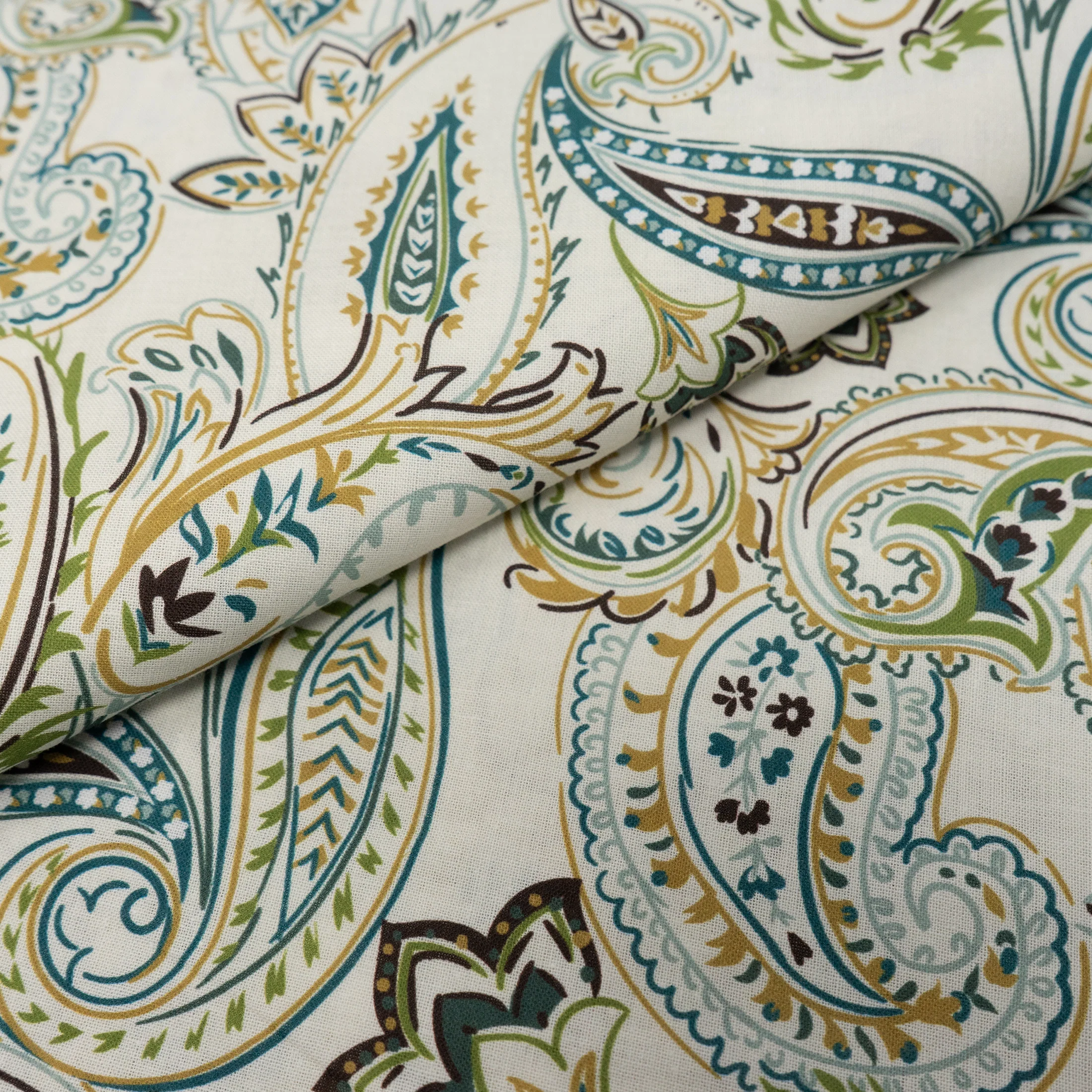 Roc-lon 100% Cotton, 108" Wide, Quilt Backing, Paisley Green, Cut by Yard 2 Roc-lon 100% Cotton, 108" Wide, Quilt Backing, Paisley Green, Cut by Yard