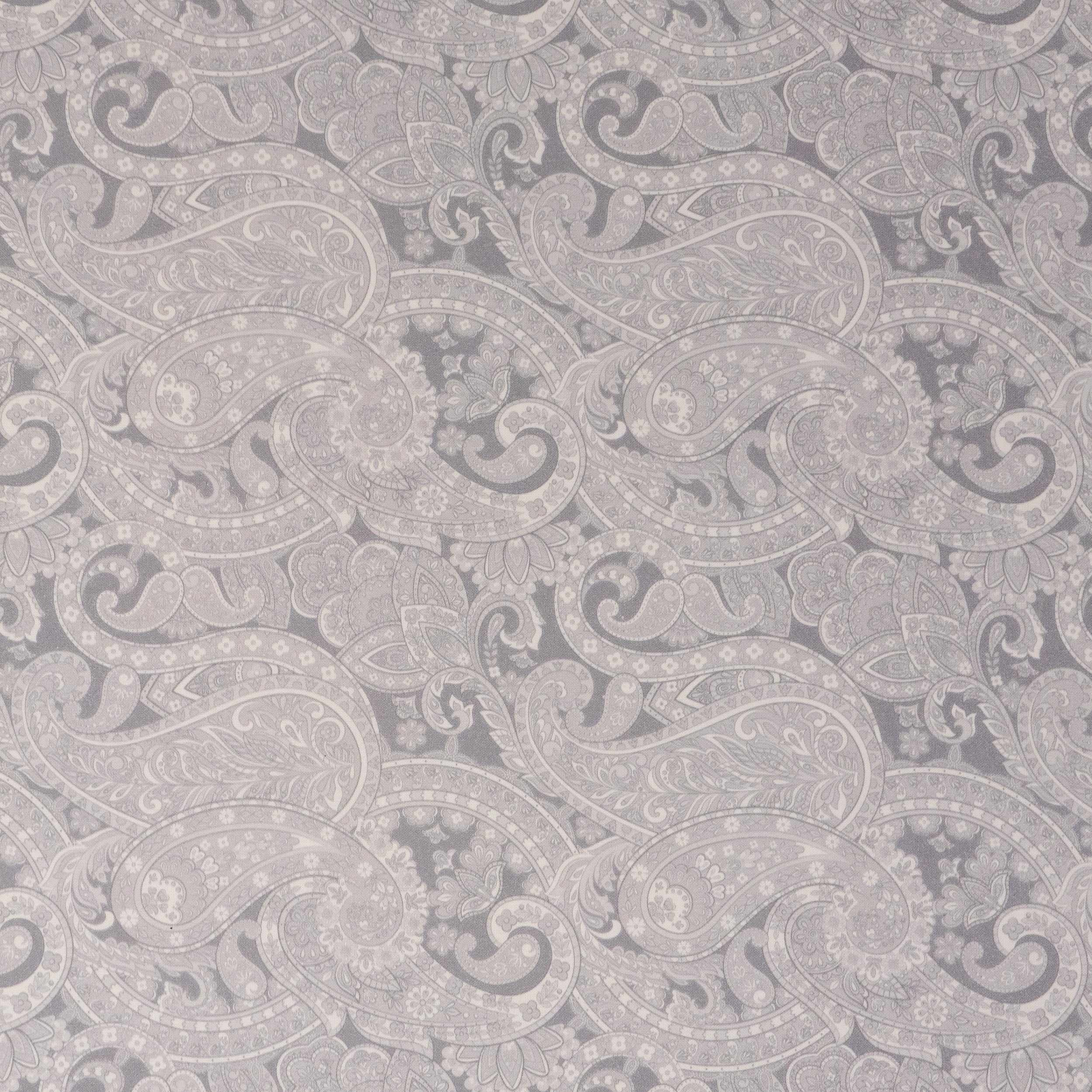 Roc-lon 100% Cotton, 108" Wide, Quilt Backing, Paisley Grey, Cut By Yard 1 Roc-lon 100% Cotton, 108" Wide, Quilt Backing, Paisley Grey, Cut By Yard