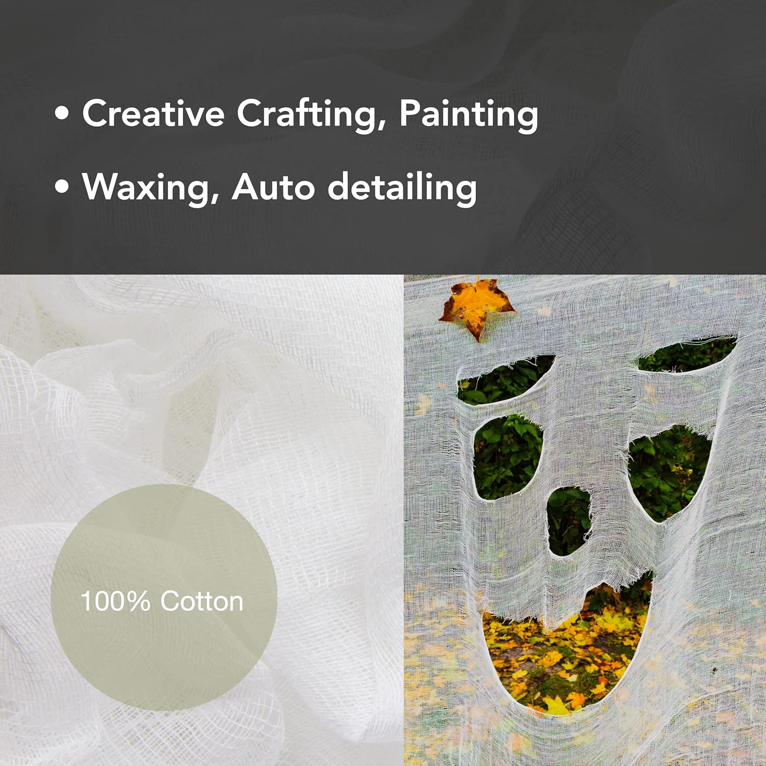 Roc-lon 100% Cotton, Muslin, Cheesecloth, Halloween Outdoors Party, Decoration Fabric, White 15 Yard 4 Roc-lon 100% Cotton, Muslin, Cheesecloth, Halloween Outdoors Party, Decoration Fabric, White 15 Yard