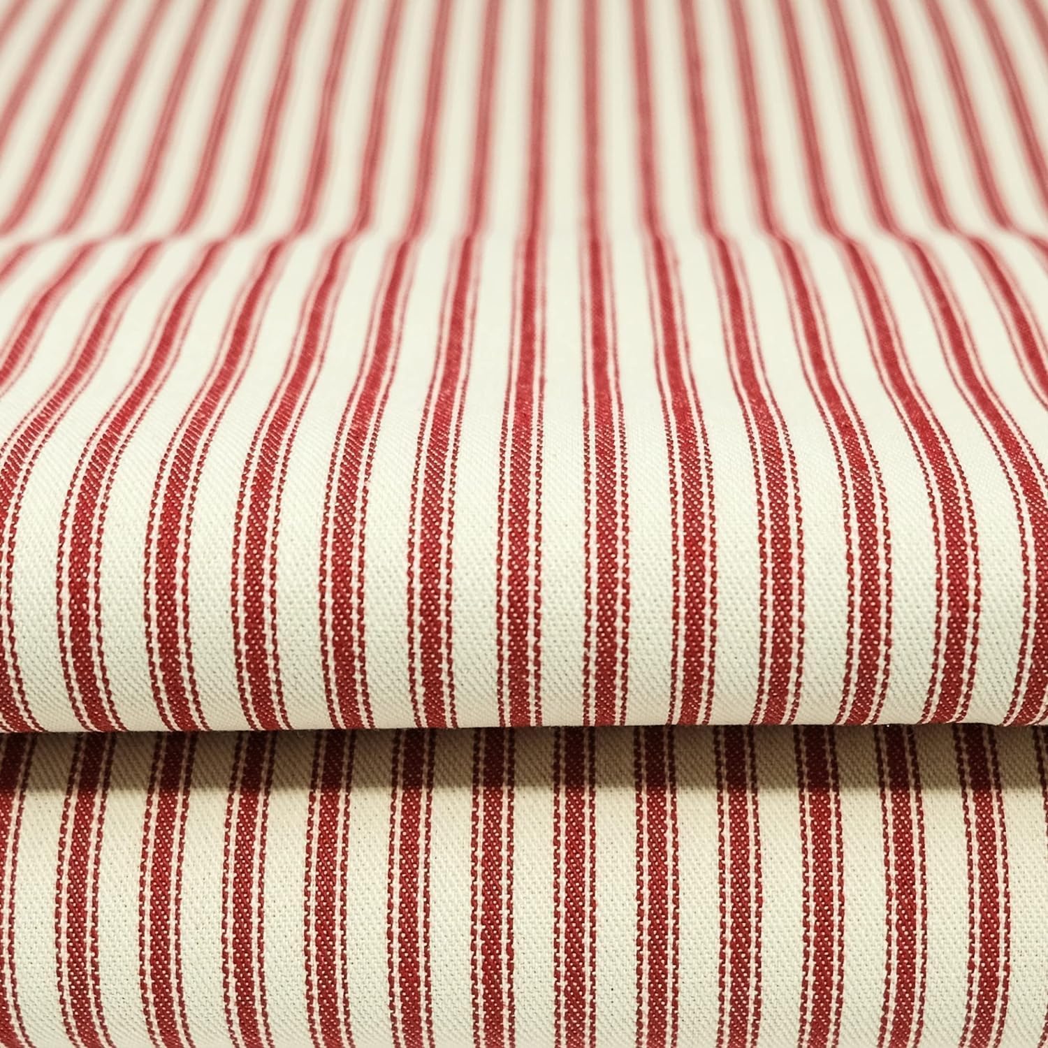 Roc-lon 100% Wide Cotton 44/45" Wide Woven Ticking Fabric for Sewing Quilt Craft Home Décor, Cut by Yard, Stripe Red 1 Roc-lon 100% Wide Cotton 44/45" Wide Woven Ticking Fabric for Sewing Quilt Craft Home Décor, Cut by Yard, Stripe Red