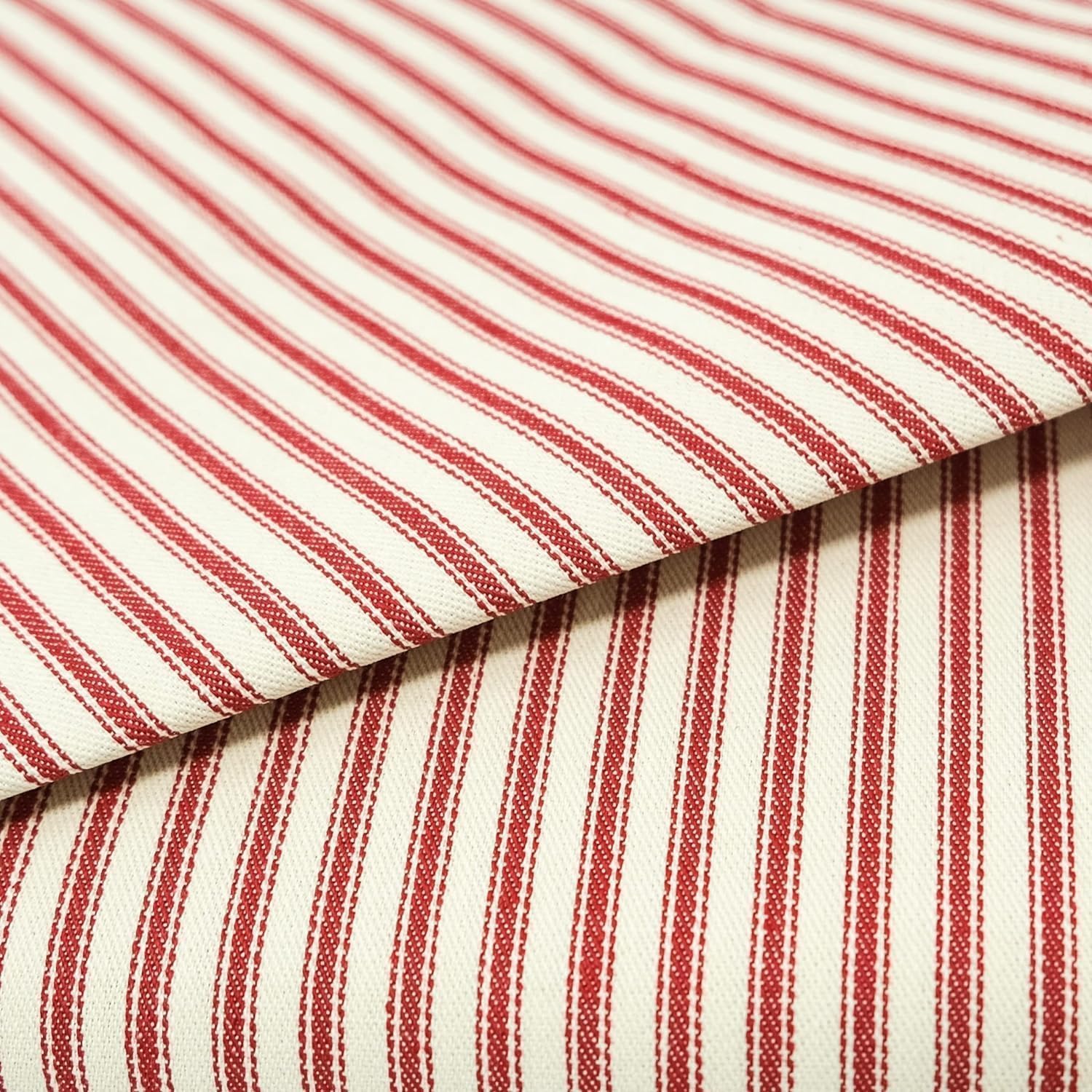 Roc-lon 100% Wide Cotton 44/45" Wide Woven Ticking Fabric for Sewing Quilt Craft Home Décor, Cut by Yard, Stripe Red 2 Roc-lon 100% Wide Cotton 44/45" Wide Woven Ticking Fabric for Sewing Quilt Craft Home Décor, Cut by Yard, Stripe Red