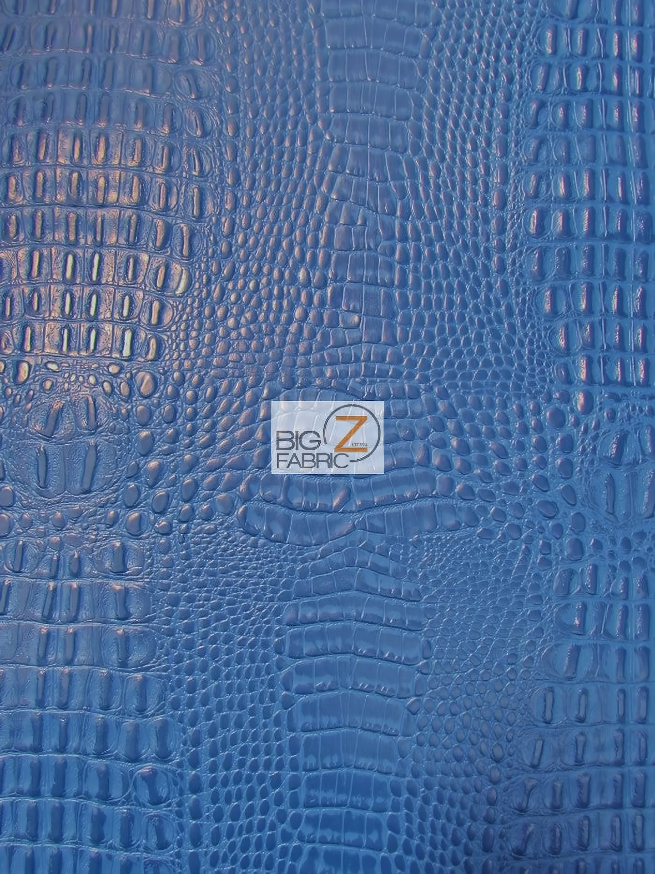 Royal Blue Crocodile Marine Vinyl Fabric / Sold By The Yard 1 Royal Blue Crocodile Marine Vinyl Fabric / Sold By The Yard